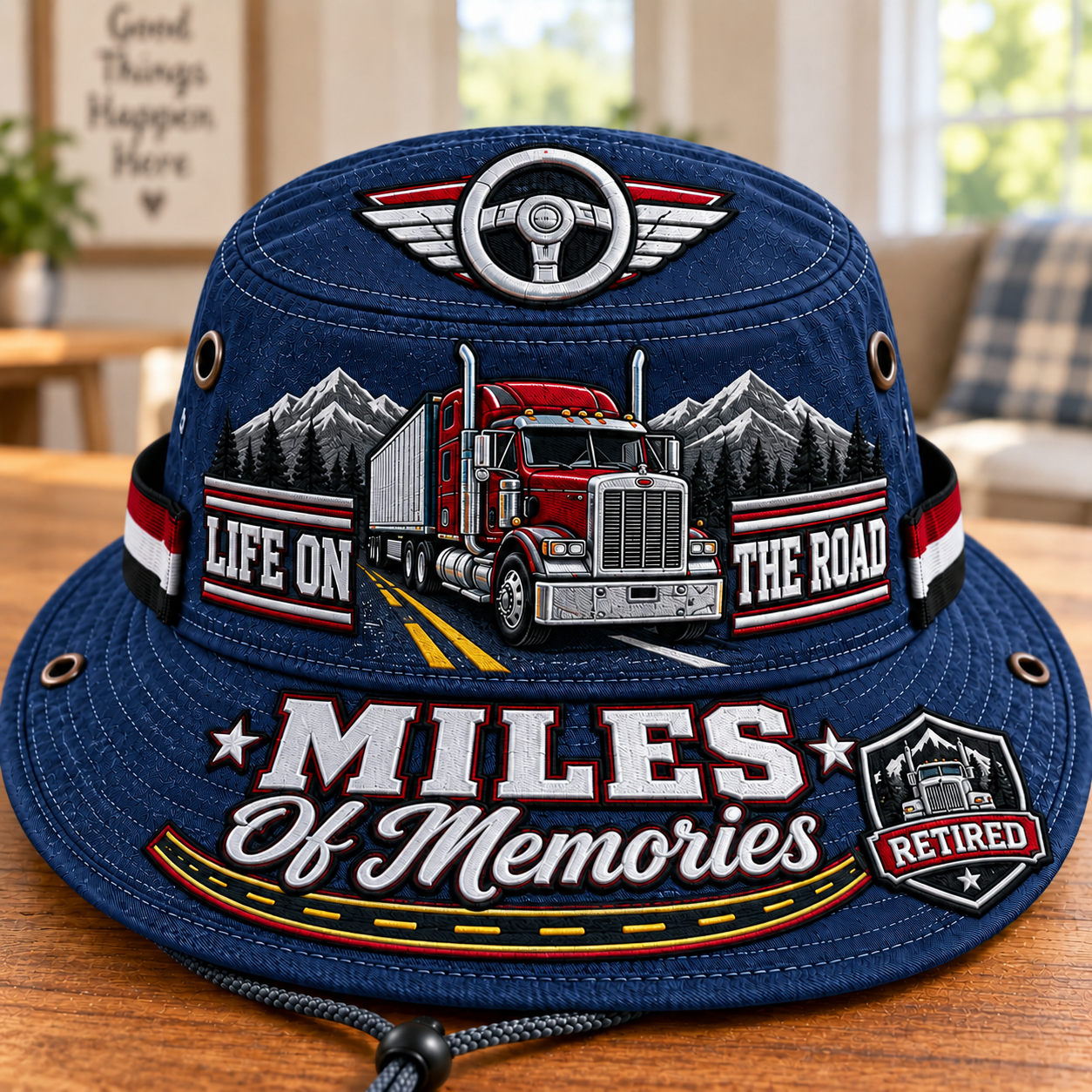 🚛 Miles Of Memories Retired Trucker Boonie Hat