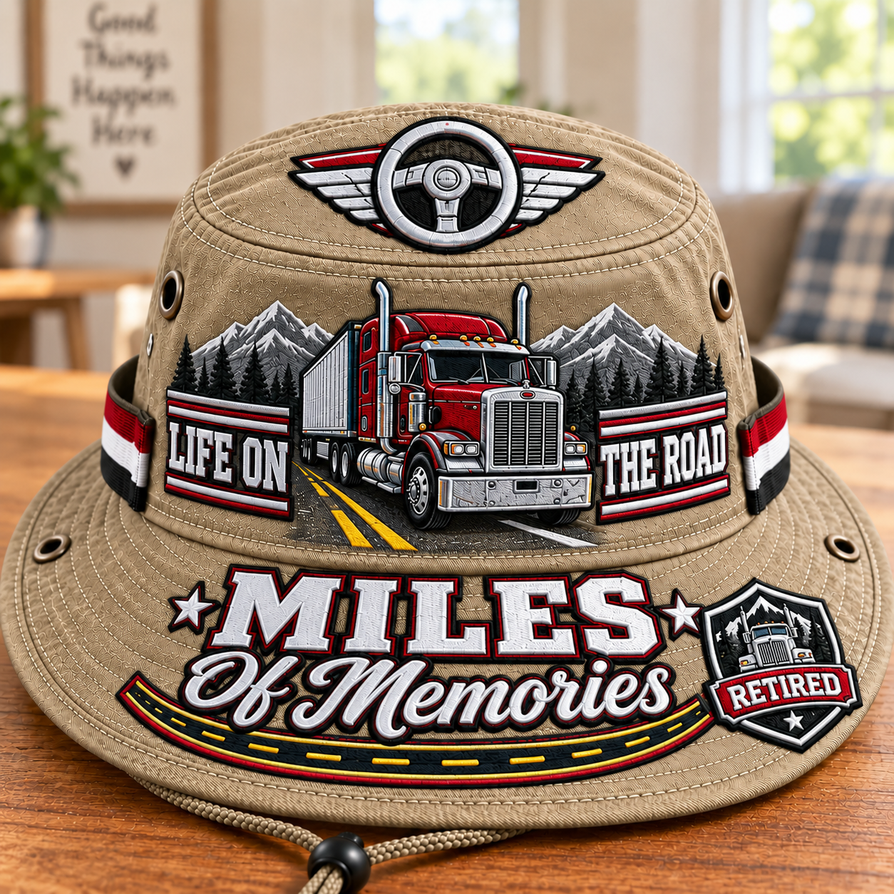 🚛 Miles Of Memories Retired Trucker Boonie Hat