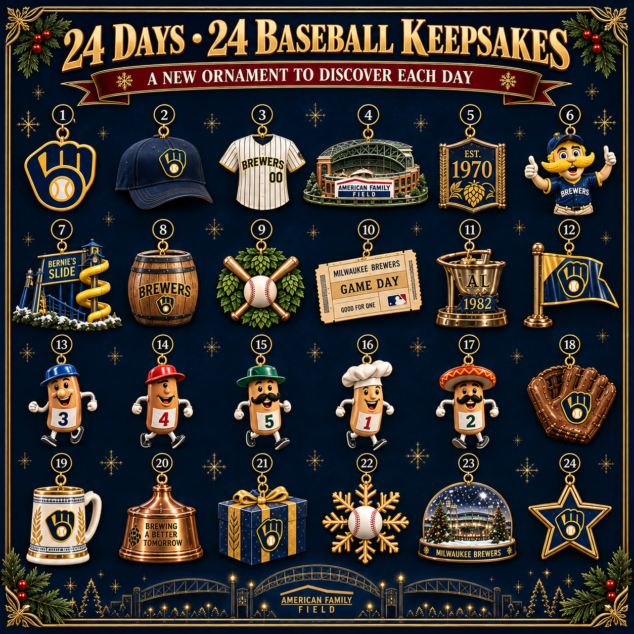 🎄 Brew Crew! Baseball Christmas Advent Calendar