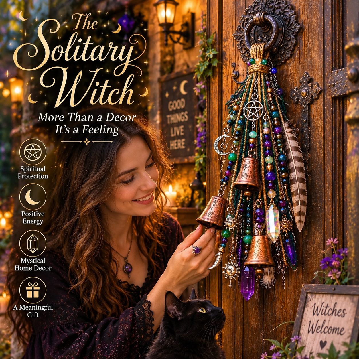 The Solitary Witch Celestial Crystal Bell Door Charm