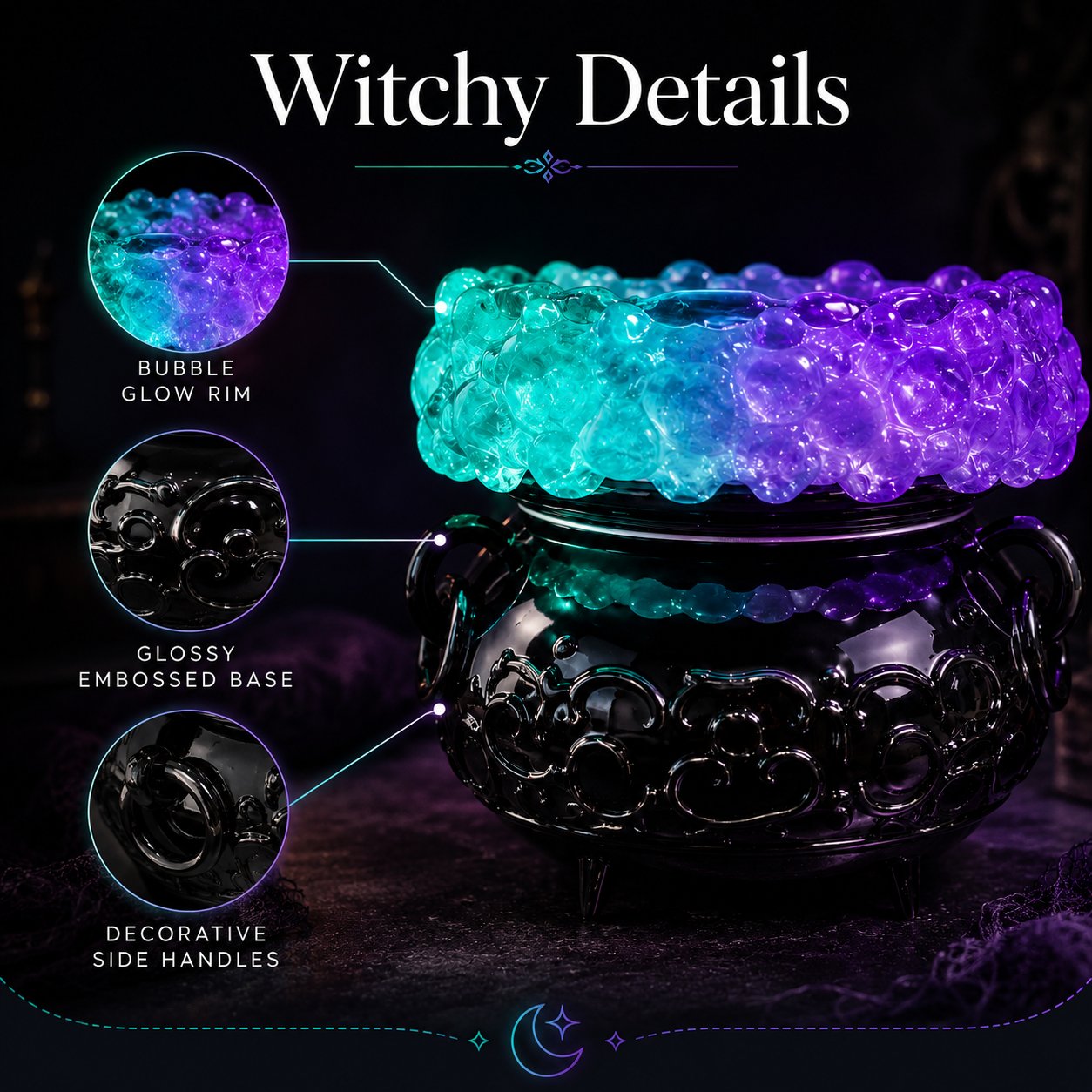🎃 Early Halloween Sale | Glowing Bubbling Cauldron Candle Holder