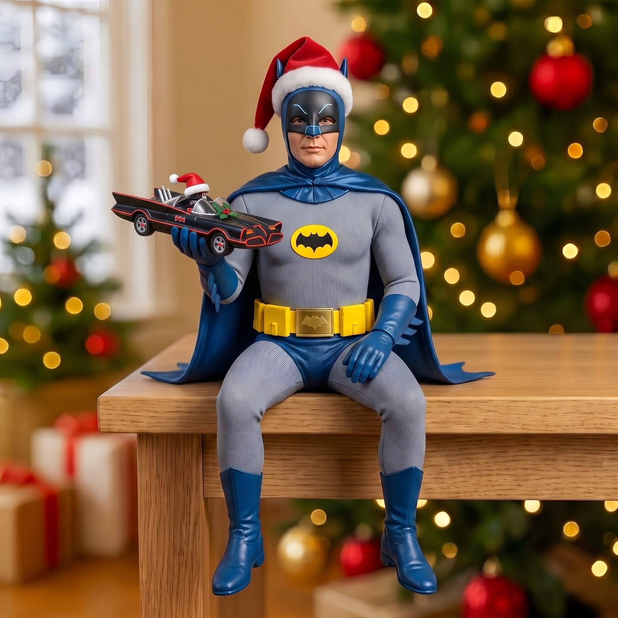 Vintage 1966 Batman and Robin Christmas Sitters