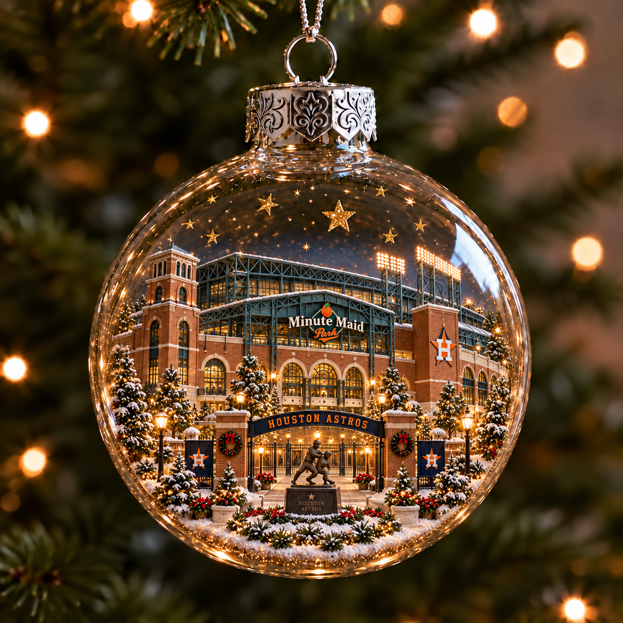 ⚾✨ Bring the Ballpark Home — Light-Up Baseball Stadium Christmas Ornament