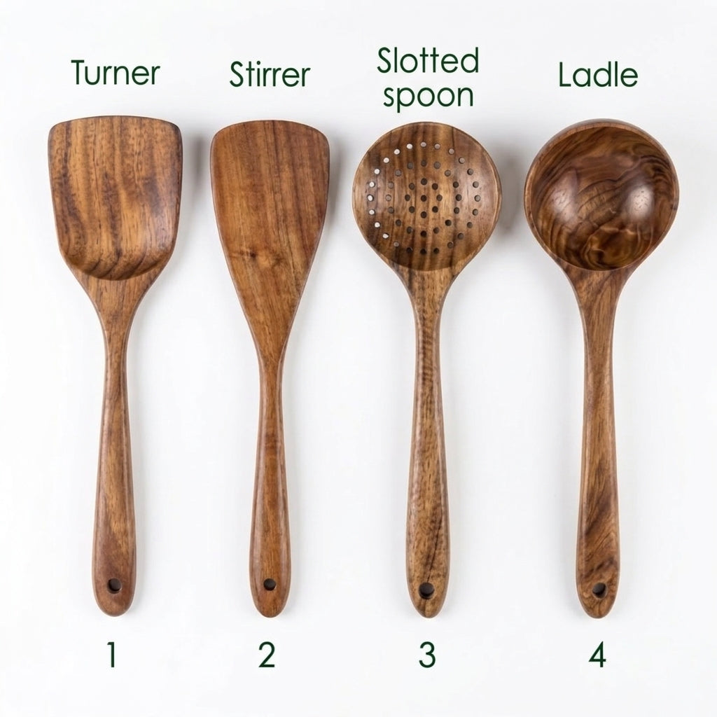 🛡️7-Piece Acacia Wood Utensil Set ✅ Lifetime‑Guaranteed Non‑Toxic Wooden Cooking Tools