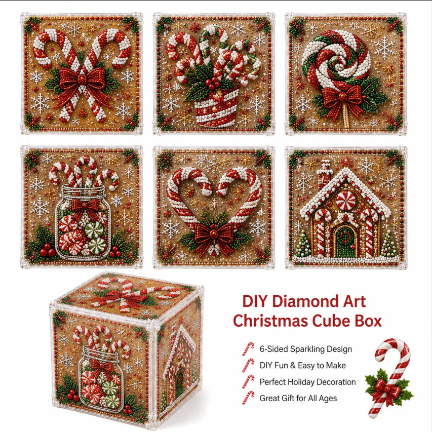 🎄✨ DIY Pearl Art – Christmas Cube Box 🎁💎