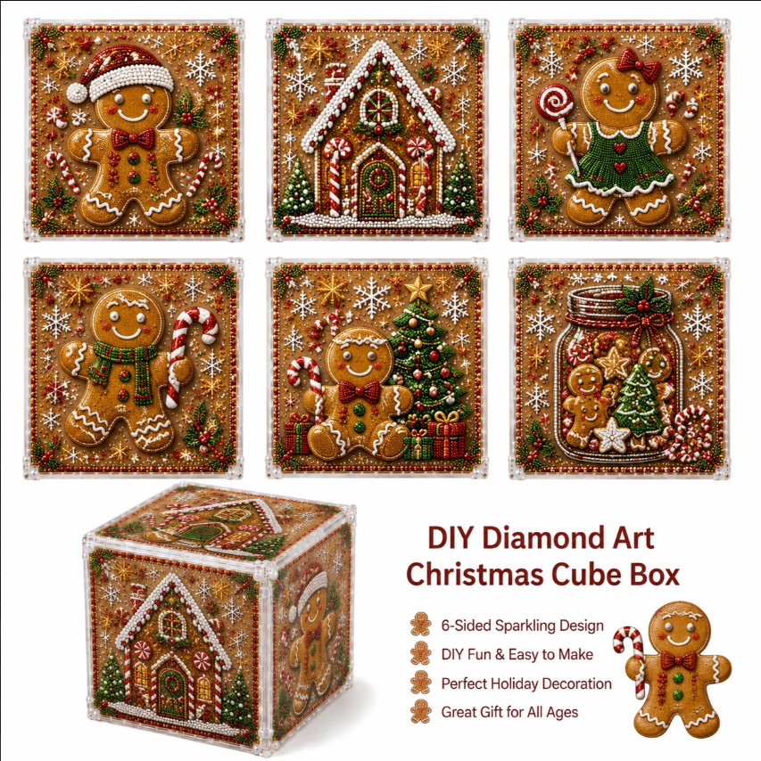🎄✨ DIY Pearl Art – Christmas Cube Box 🎁💎