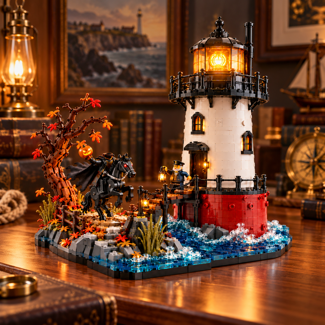 Tarrytown Lighthouse Sleepy Hollow Midnight Beacon Collector Building Set