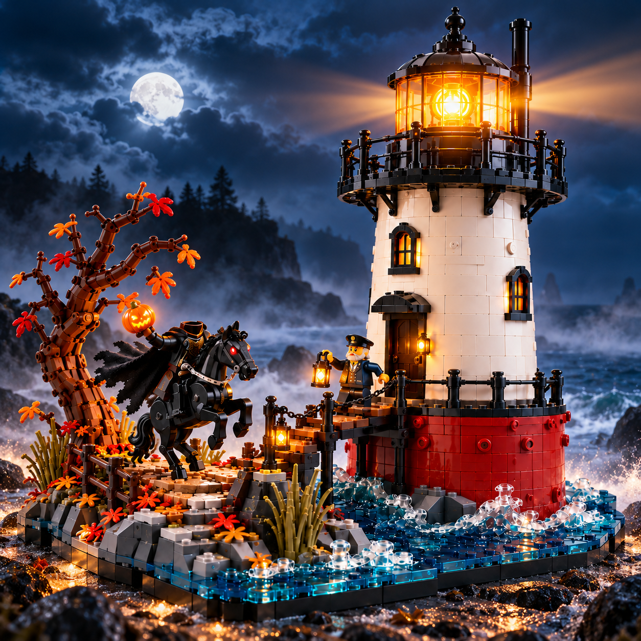Tarrytown Lighthouse Sleepy Hollow Midnight Beacon Collector Building Set