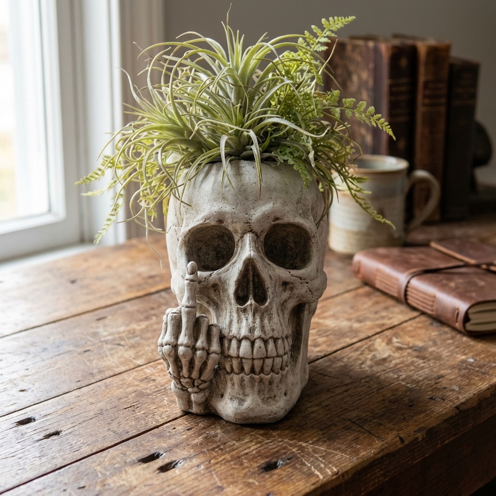 Skull Planter Instantly Infuse Your Plants with Personality 