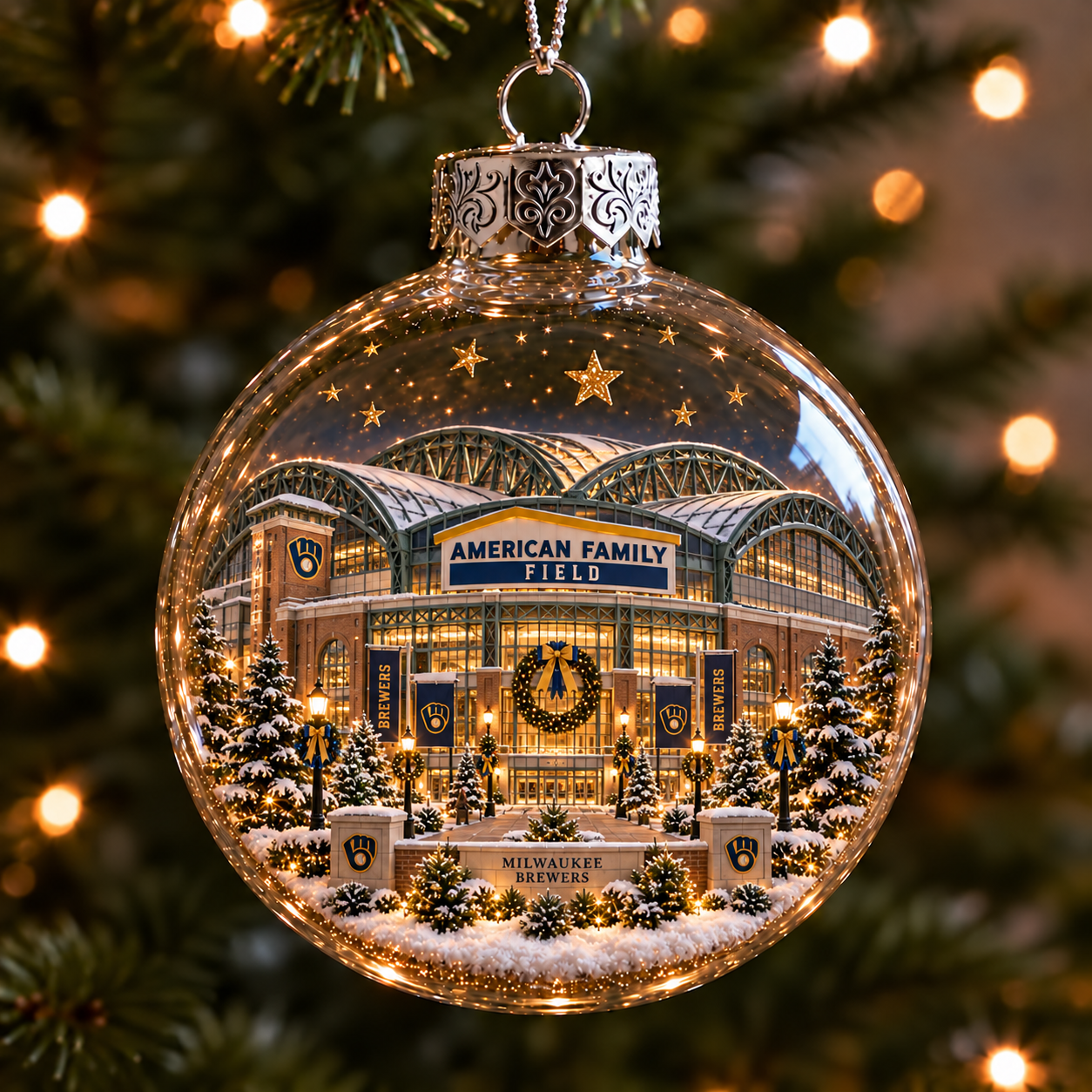 ⚾✨ Bring the Ballpark Home — Light-Up Baseball Stadium Christmas Ornament
