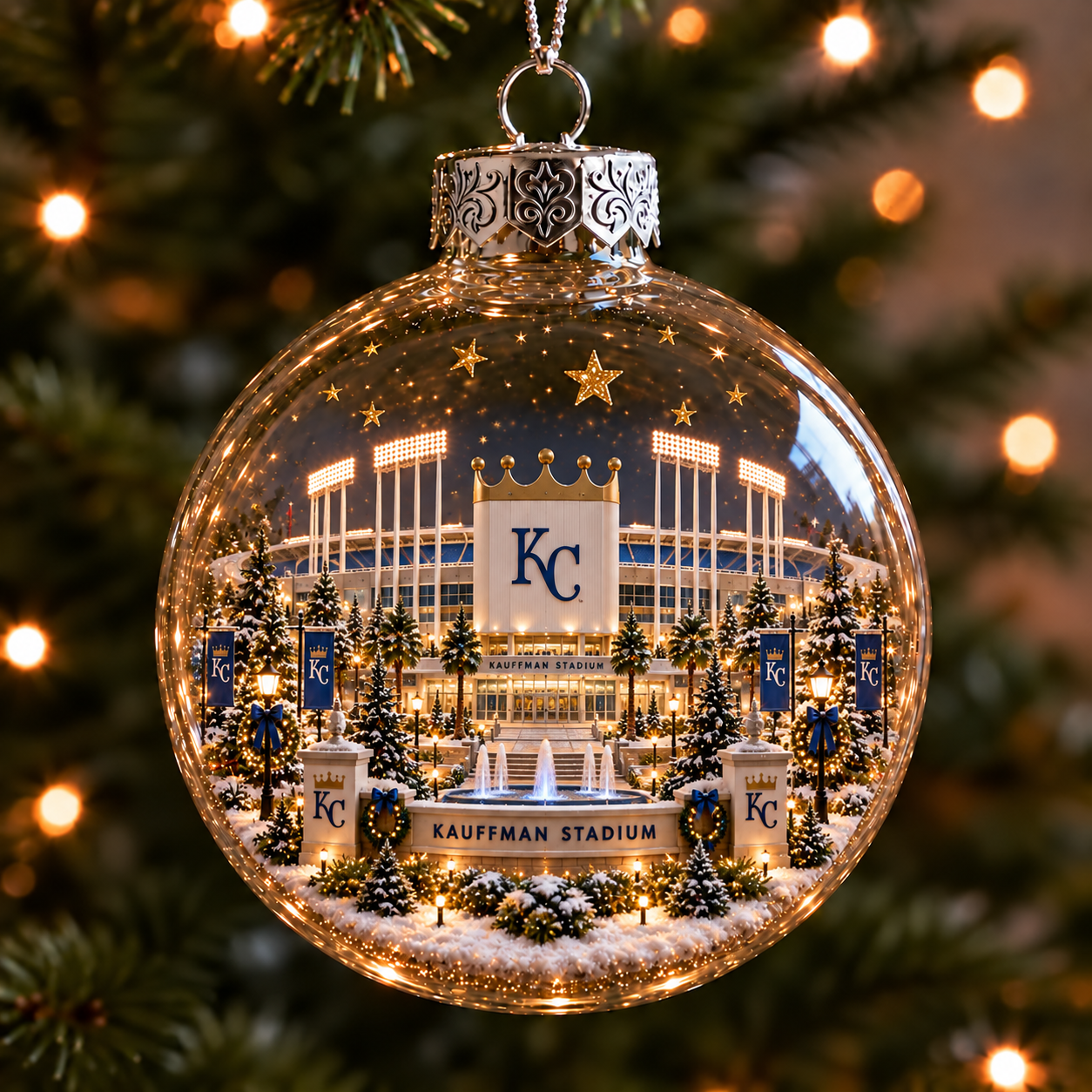 ⚾✨ Bring the Ballpark Home — Light-Up Baseball Stadium Christmas Ornament
