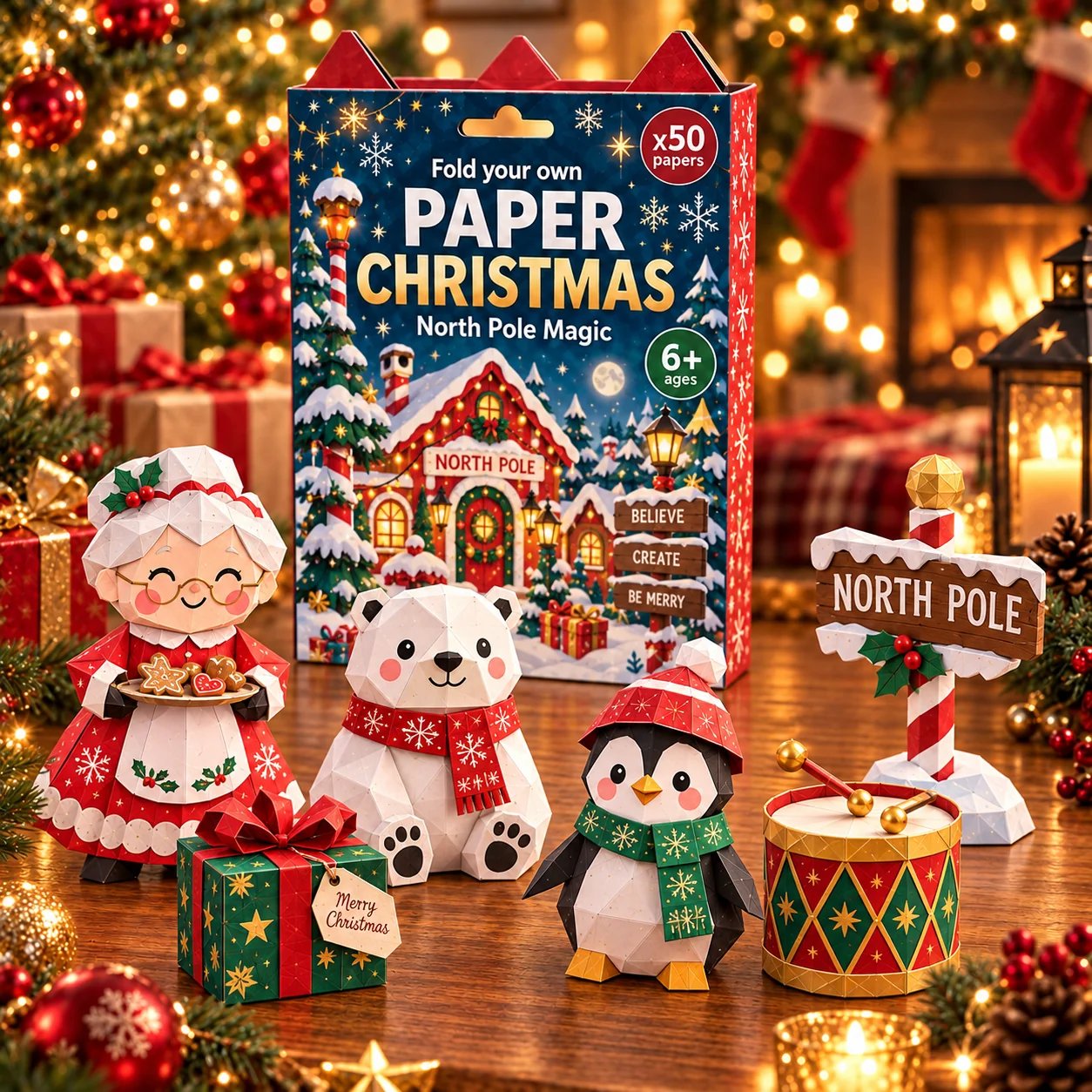 ❄️North Pole Magic 🧘Relaxing & Beginner-Friendly- 3D DIY Paper Christmas(💕Step-by-Step Guide Included)