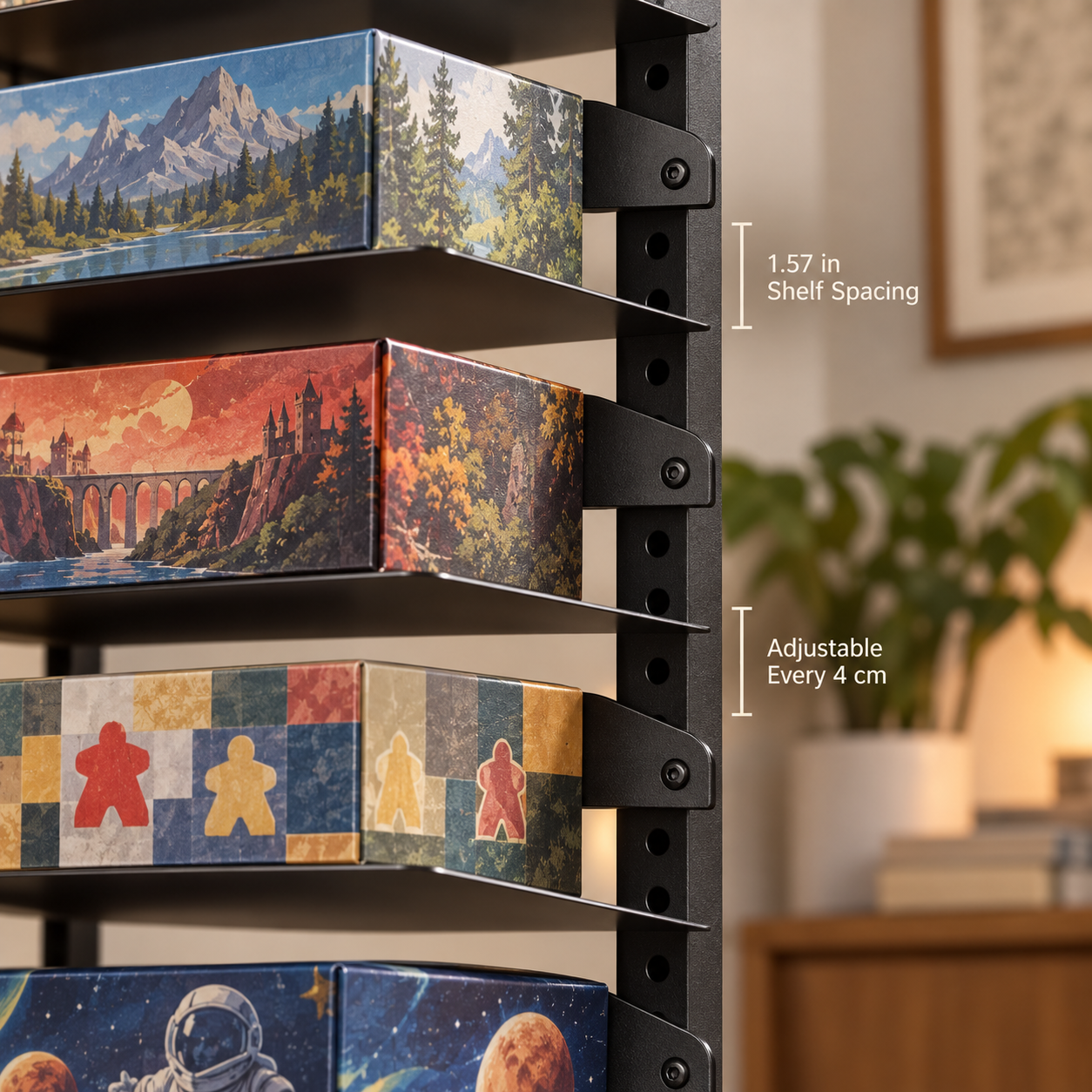 Adjustable Vertical Board Game Storage Tower