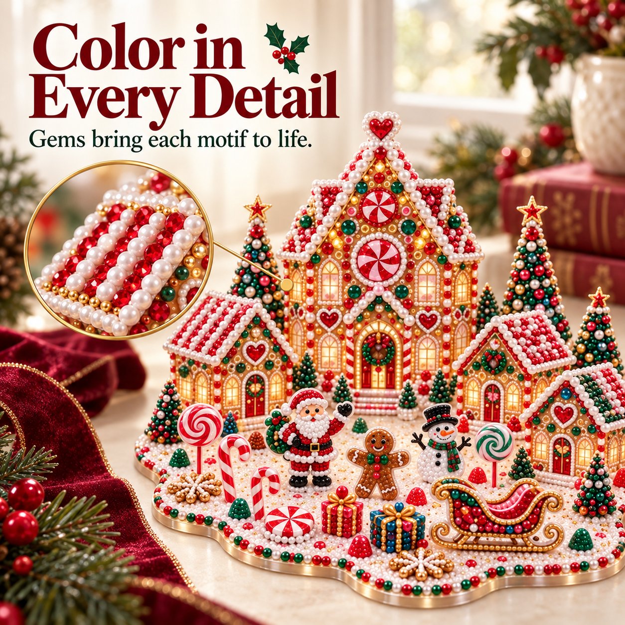 🎁 Last Day 70% OFF –Magical Christmas Village – DIY Rhinestone Set for Festive Table Decor