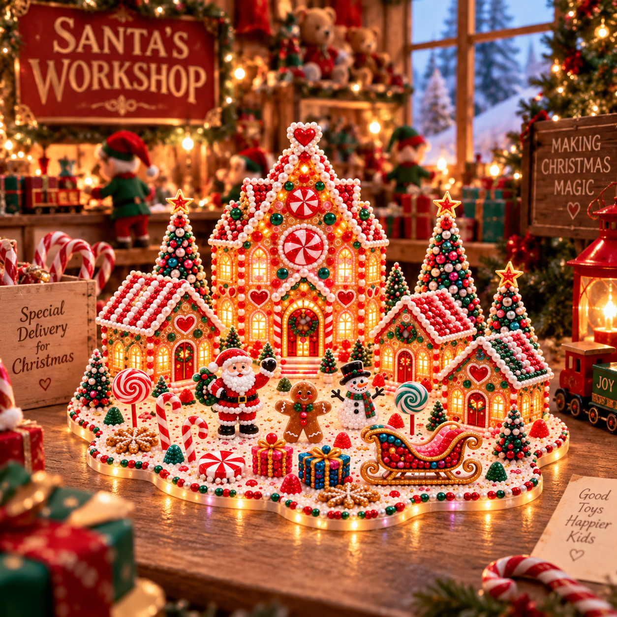 🎁 Last Day 70% OFF –Magical Christmas Village – DIY Rhinestone Set for Festive Table Decor