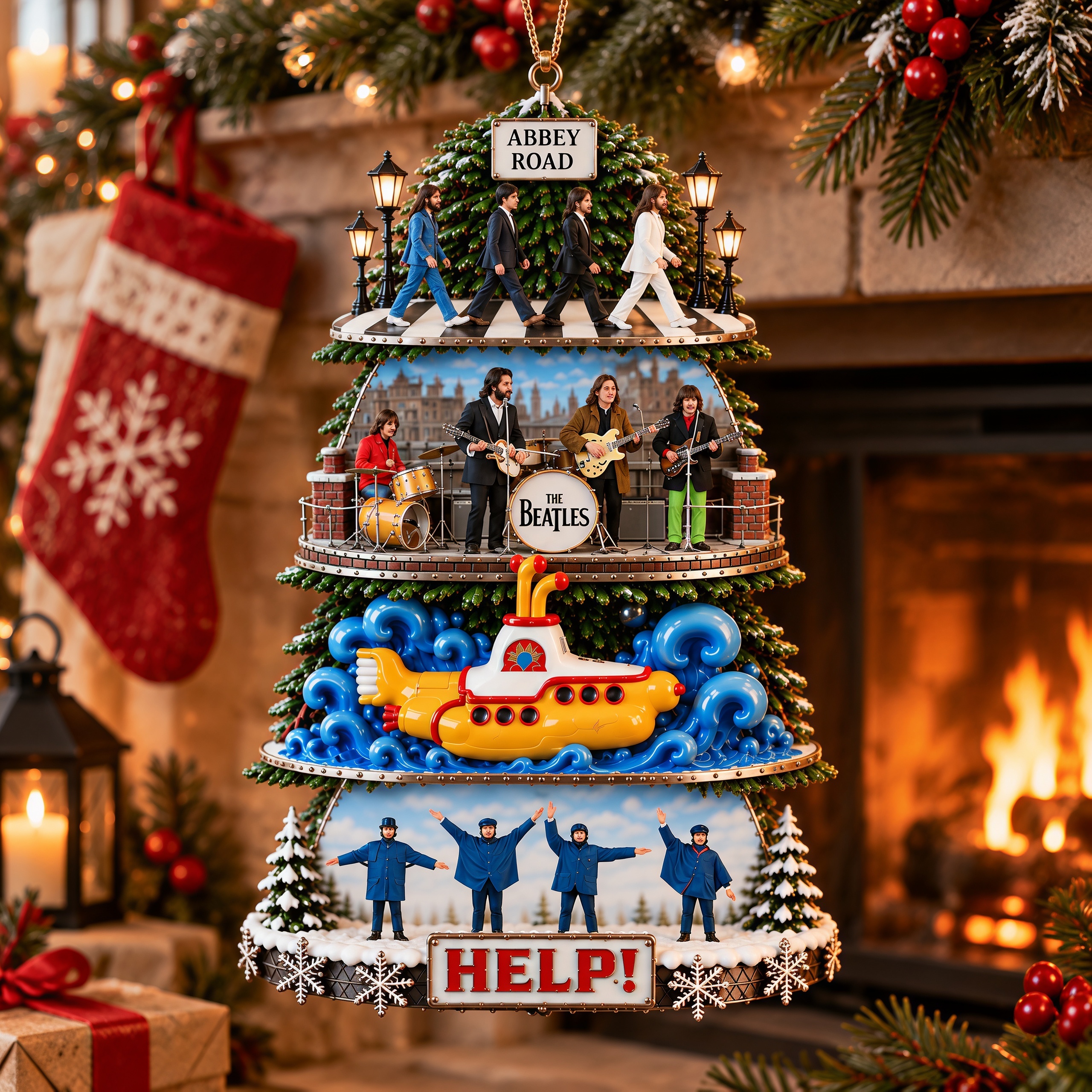 Fab Four 1965–1969 Rock ‘n’ Roll Journey Christmas Tree Ornaments