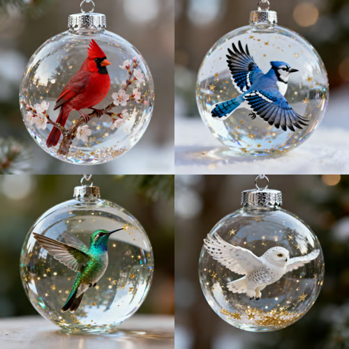 🔥LAST DAY 60% OFF-🐦Nature’s Birds Crystal Glass Ornament Set