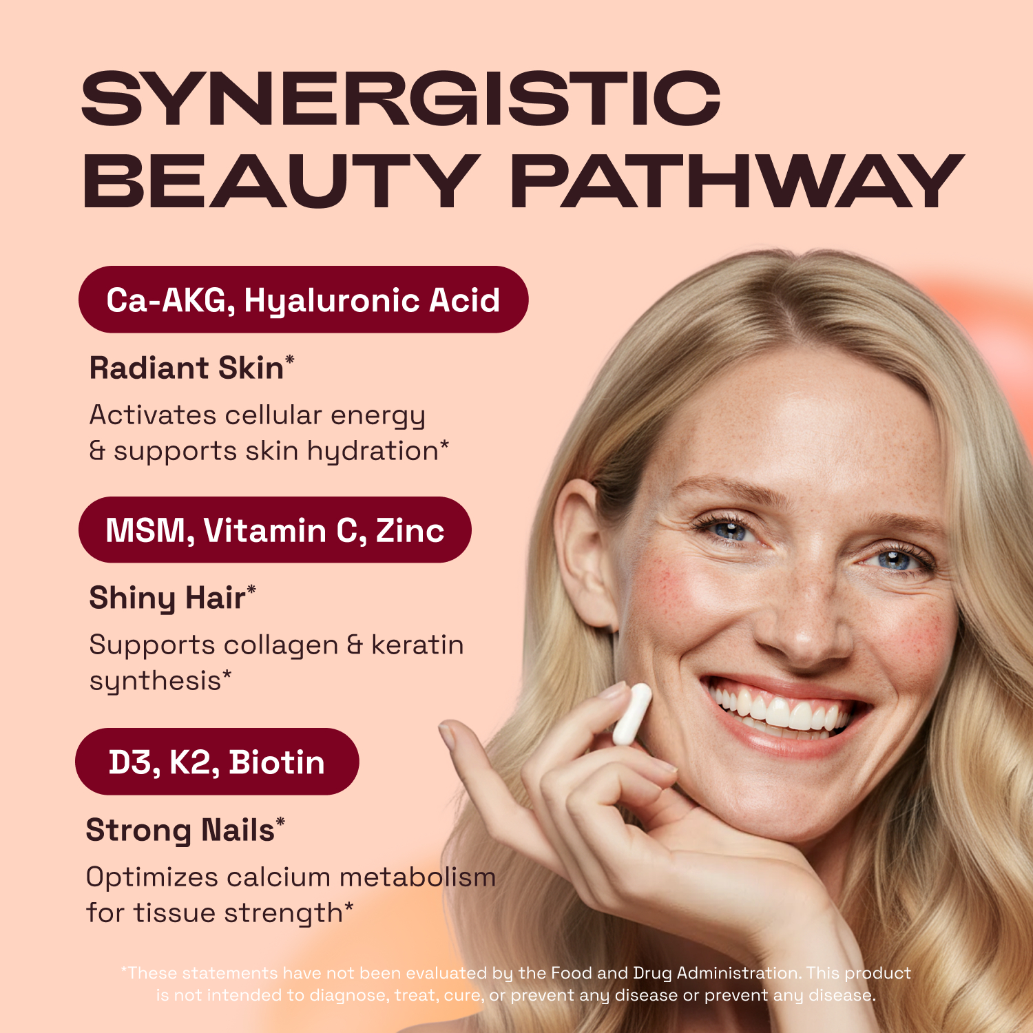 Cata-Kor Skin, Hair & Nails Supplement – Ca AKG, MSM, Hyaluronic Acid, Biotin