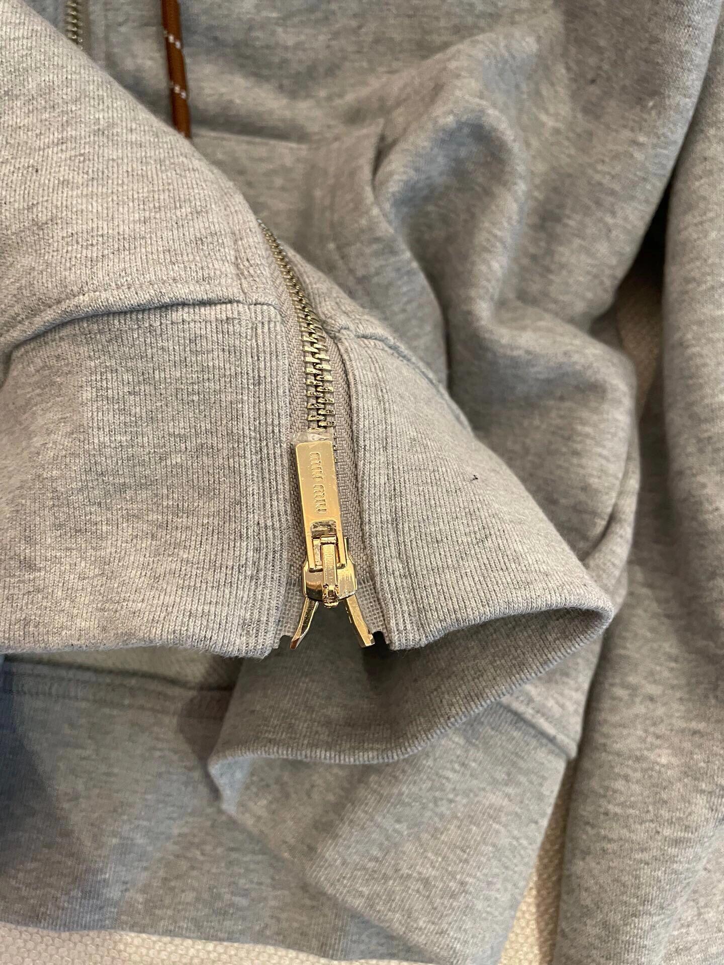 Miu Gray Sweatshirt Jacket