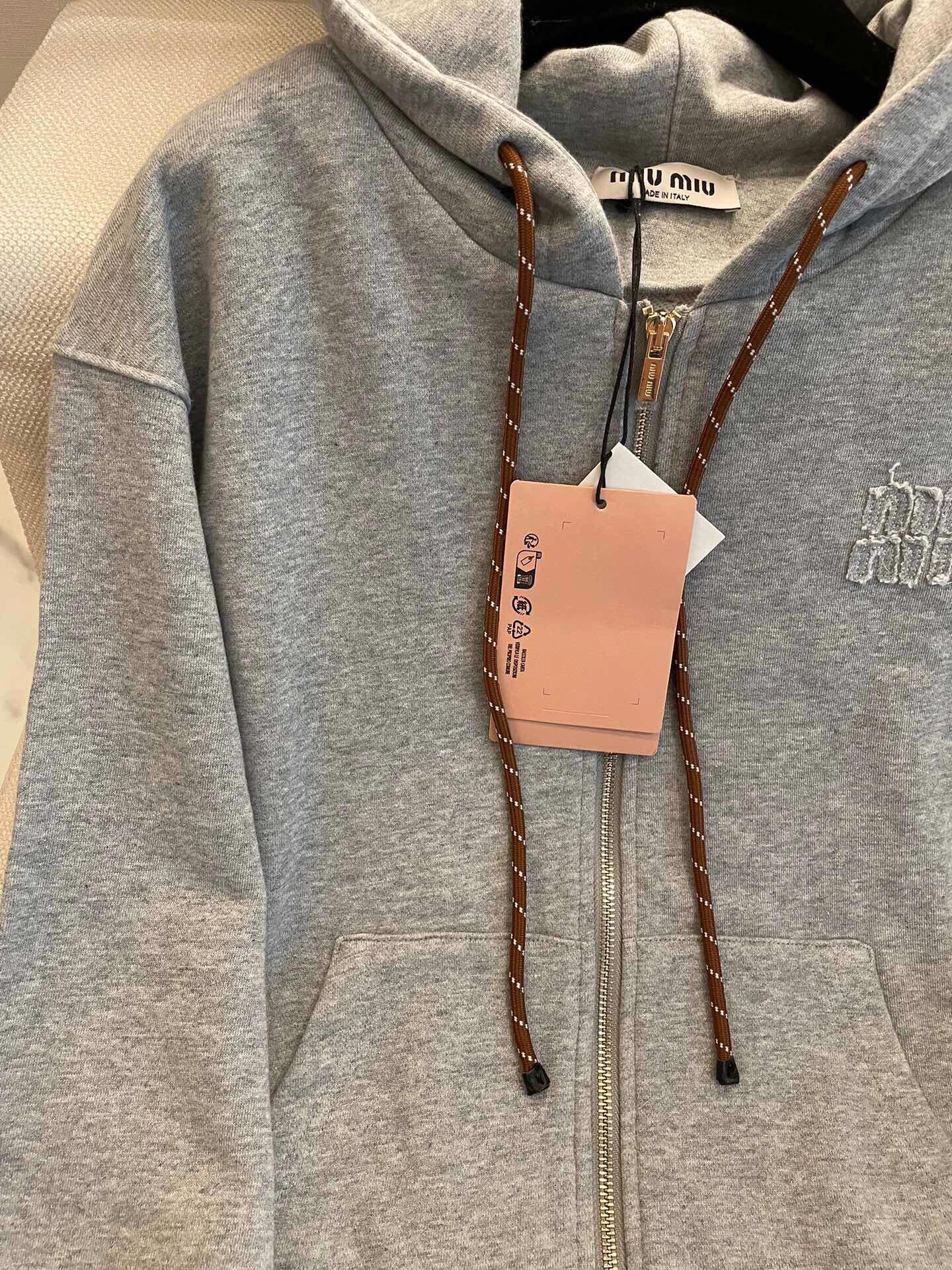 Miu Gray Sweatshirt Jacket