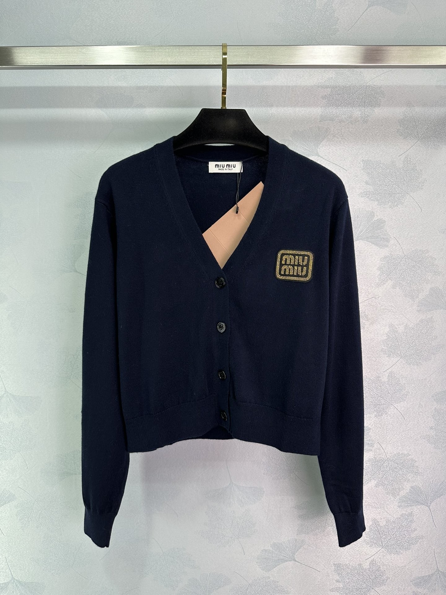 Miu Gold Label Embroidered Knit Cardigan