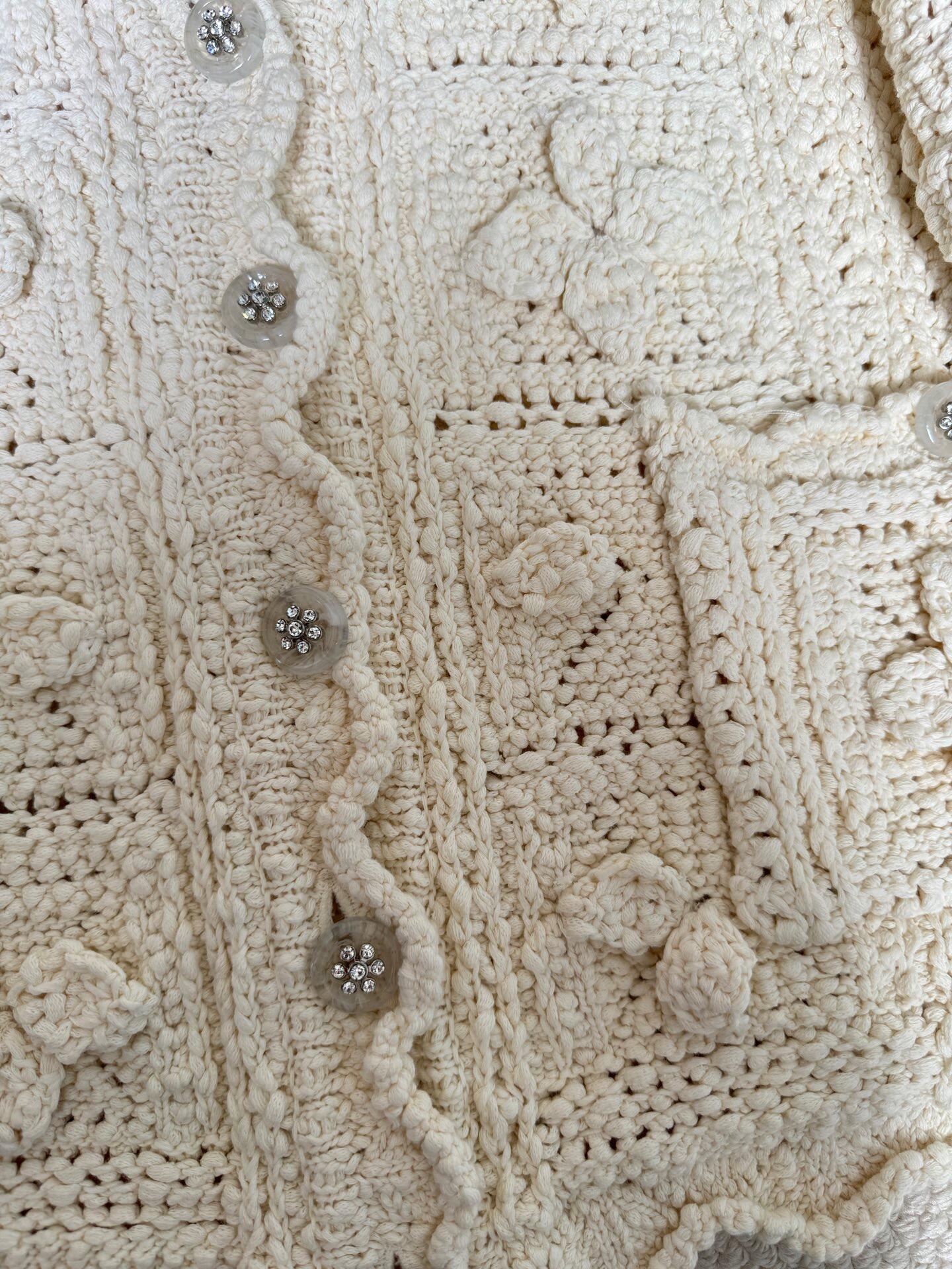 CHNEL Embossed Cropped Cardigan Sweater