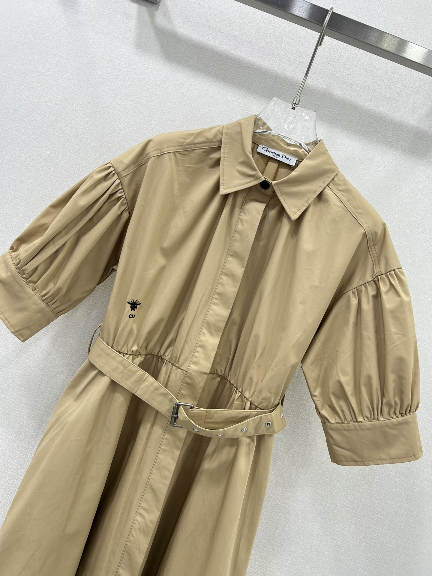 DIO25SS Lapel Belt Princess Sleeve Dress