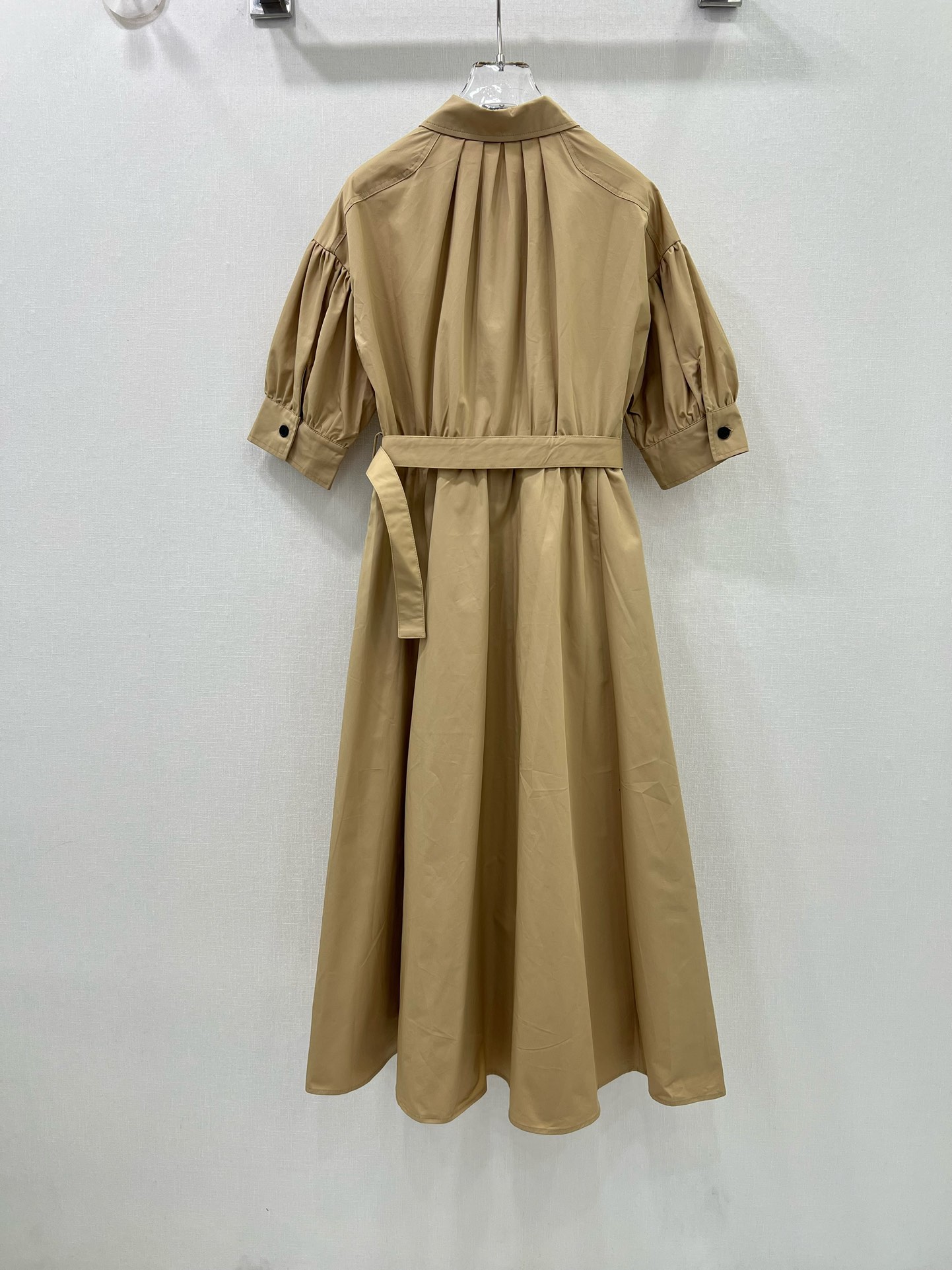 DIO25SS Lapel Belt Princess Sleeve Dress