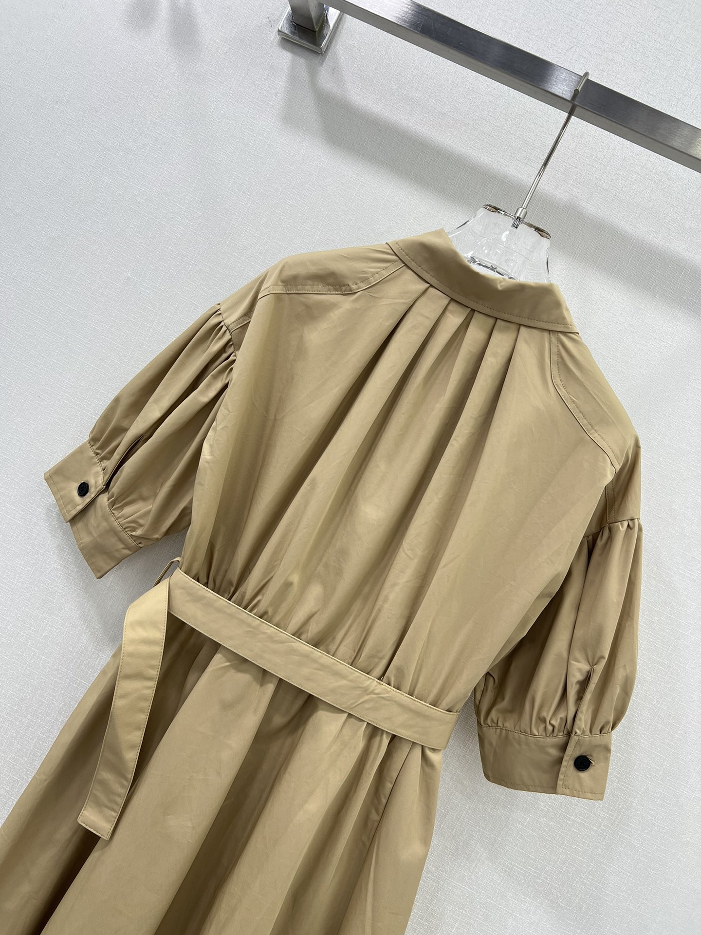 DIO25SS Lapel Belt Princess Sleeve Dress