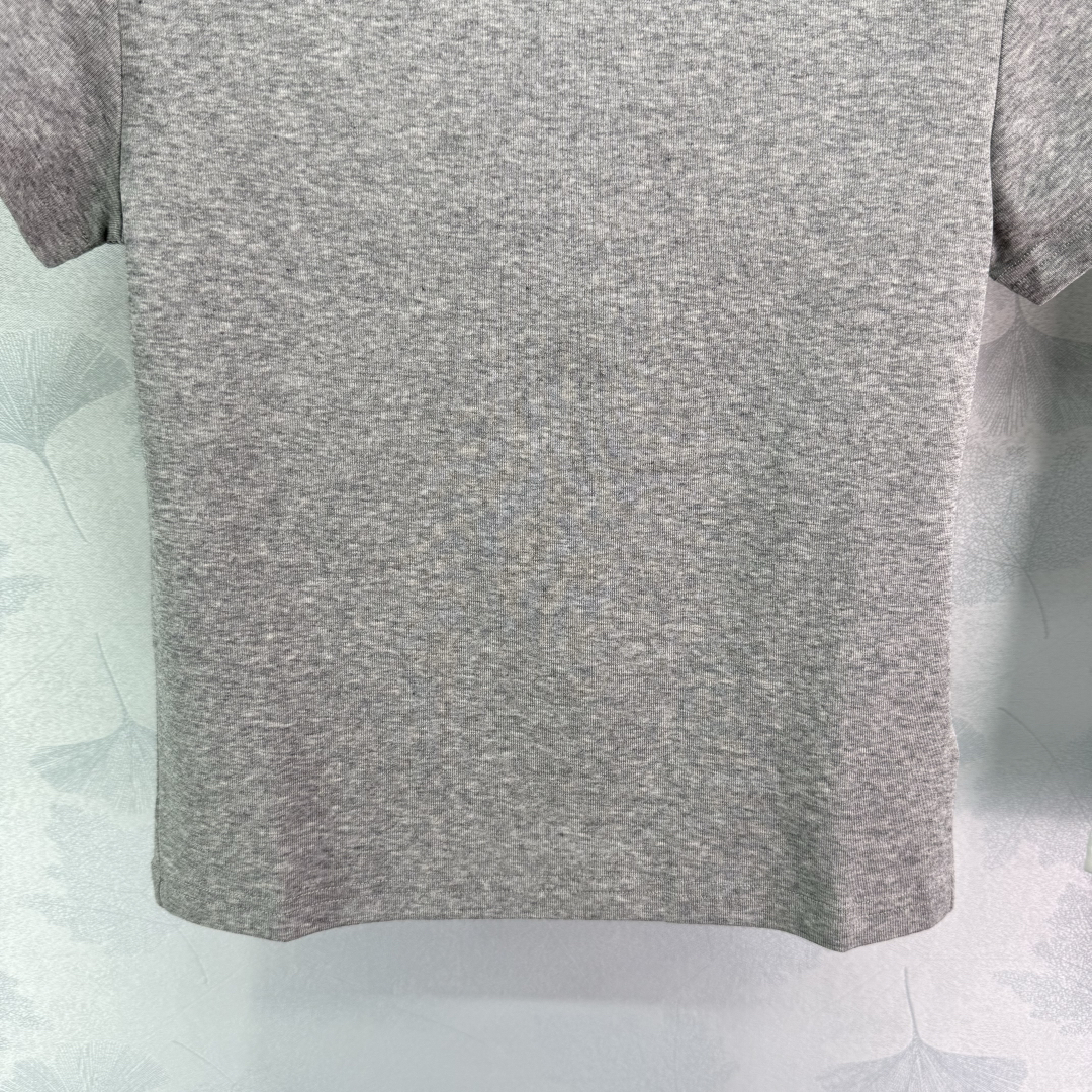 MIU25SS Two Colours Embroidered Letter Short Sleeve T-Shirt