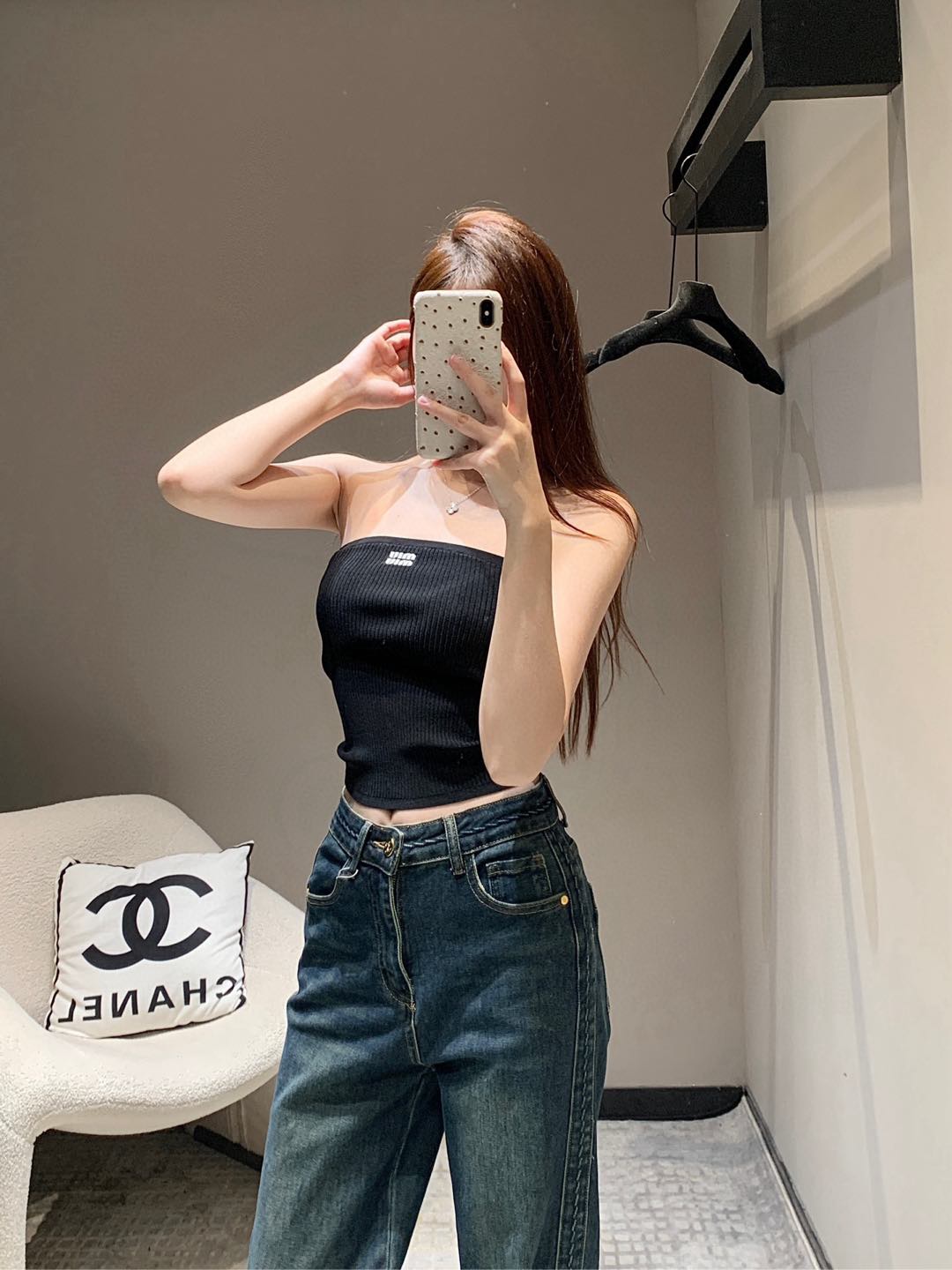 MIU25SS Monogrammed Jacquard Knit Sheath Tank Top