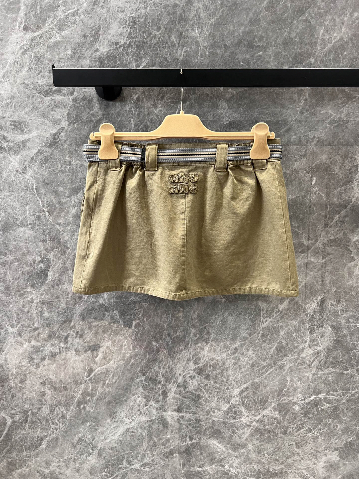 MIU25SS Lapel Workwear Ultra Short Half Skirt