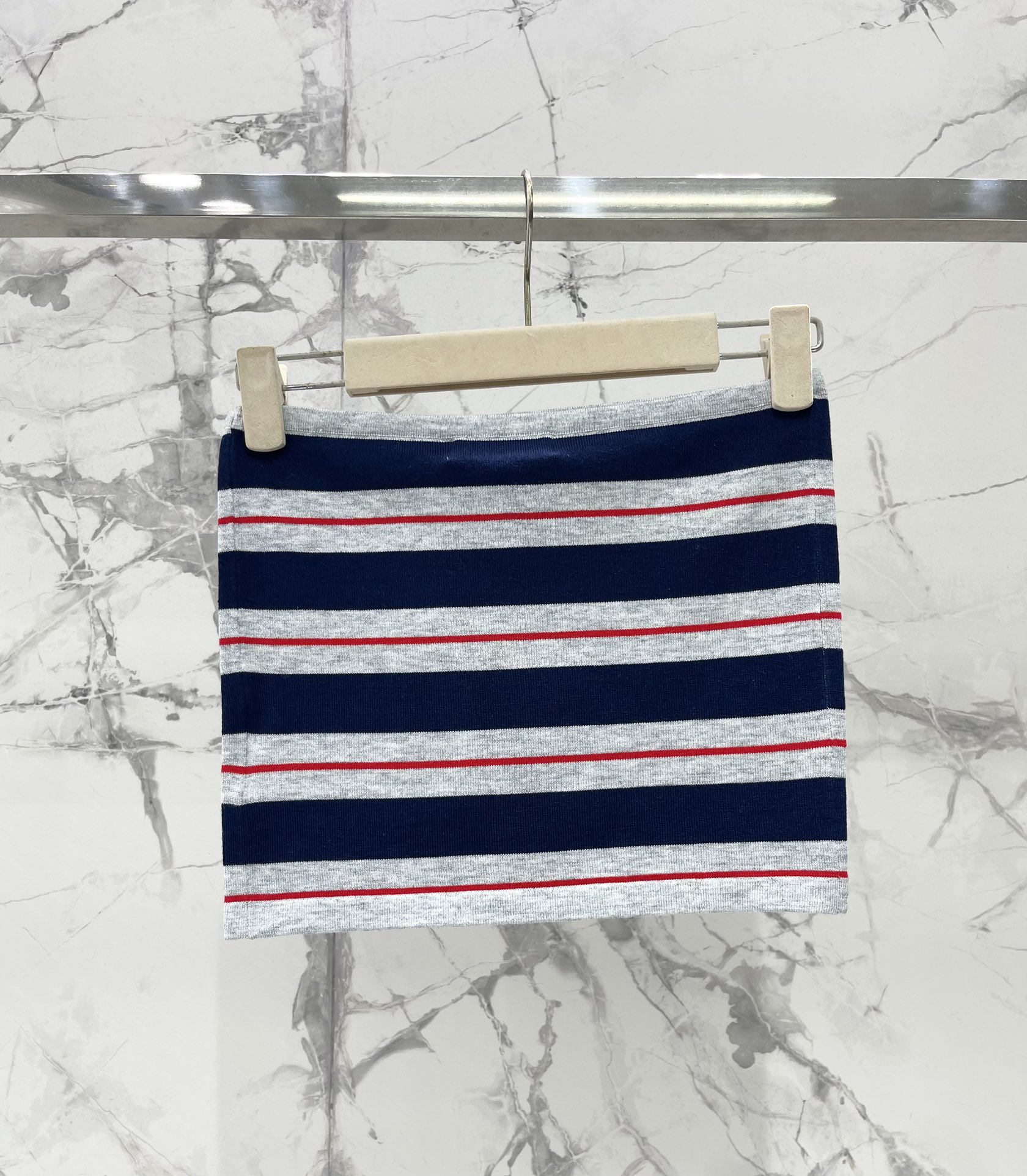 MIU25SS Monogrammed Jacquard Stripe Layered Sheath