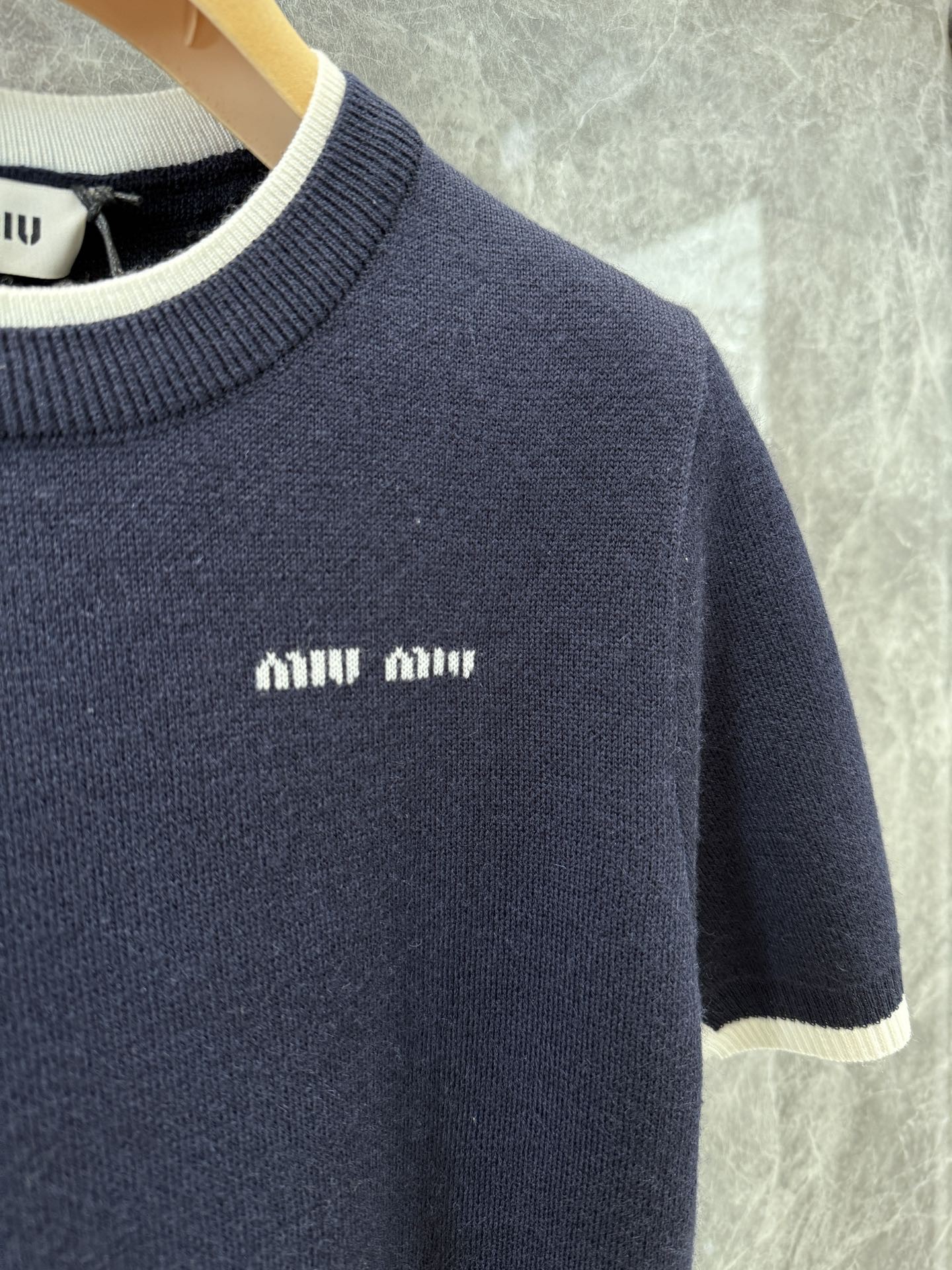 Miu False Two Piece Knitted Cashmere Short Sleeve