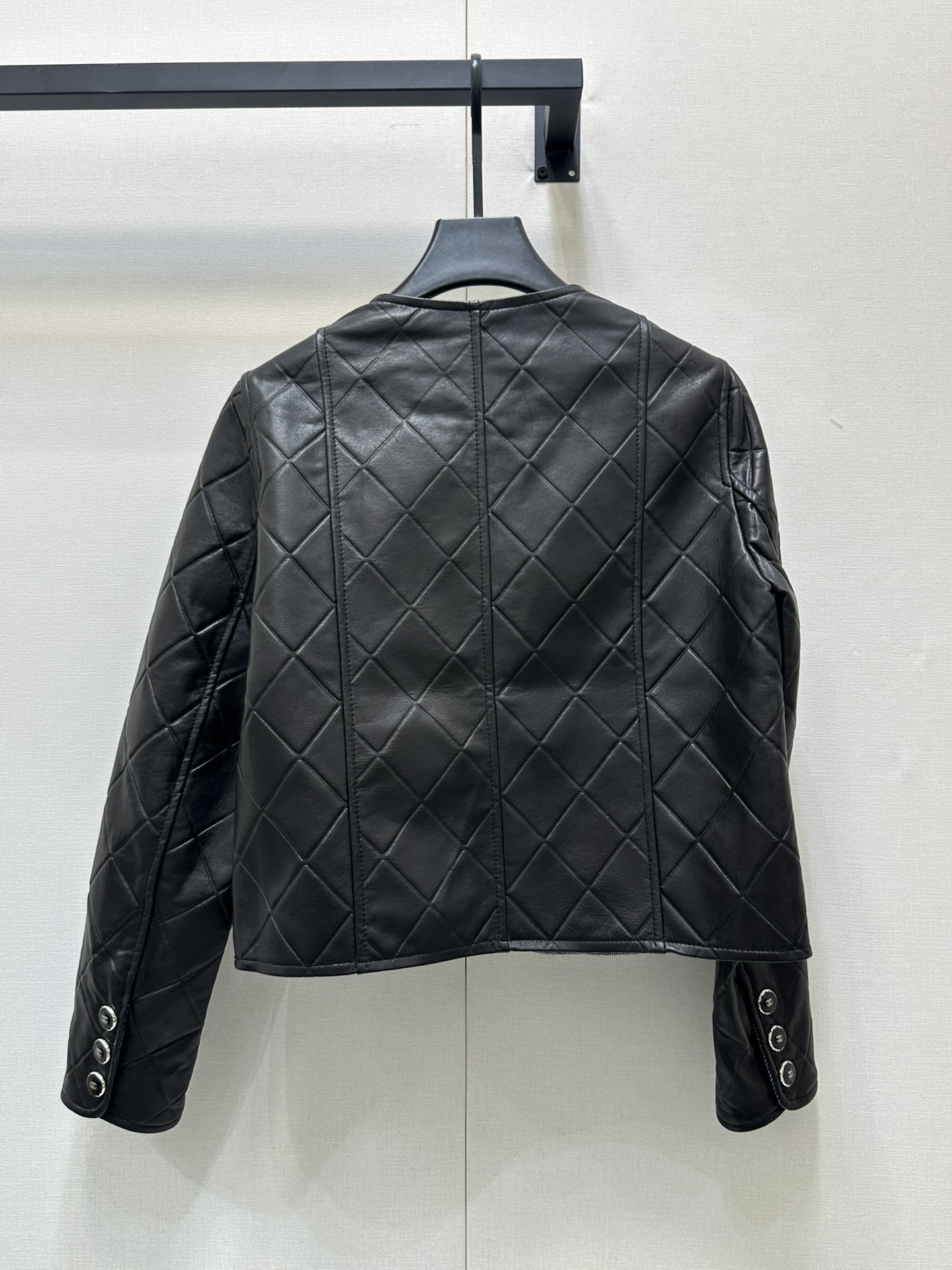 CHNEL Big Stock Black Leather Jacket
