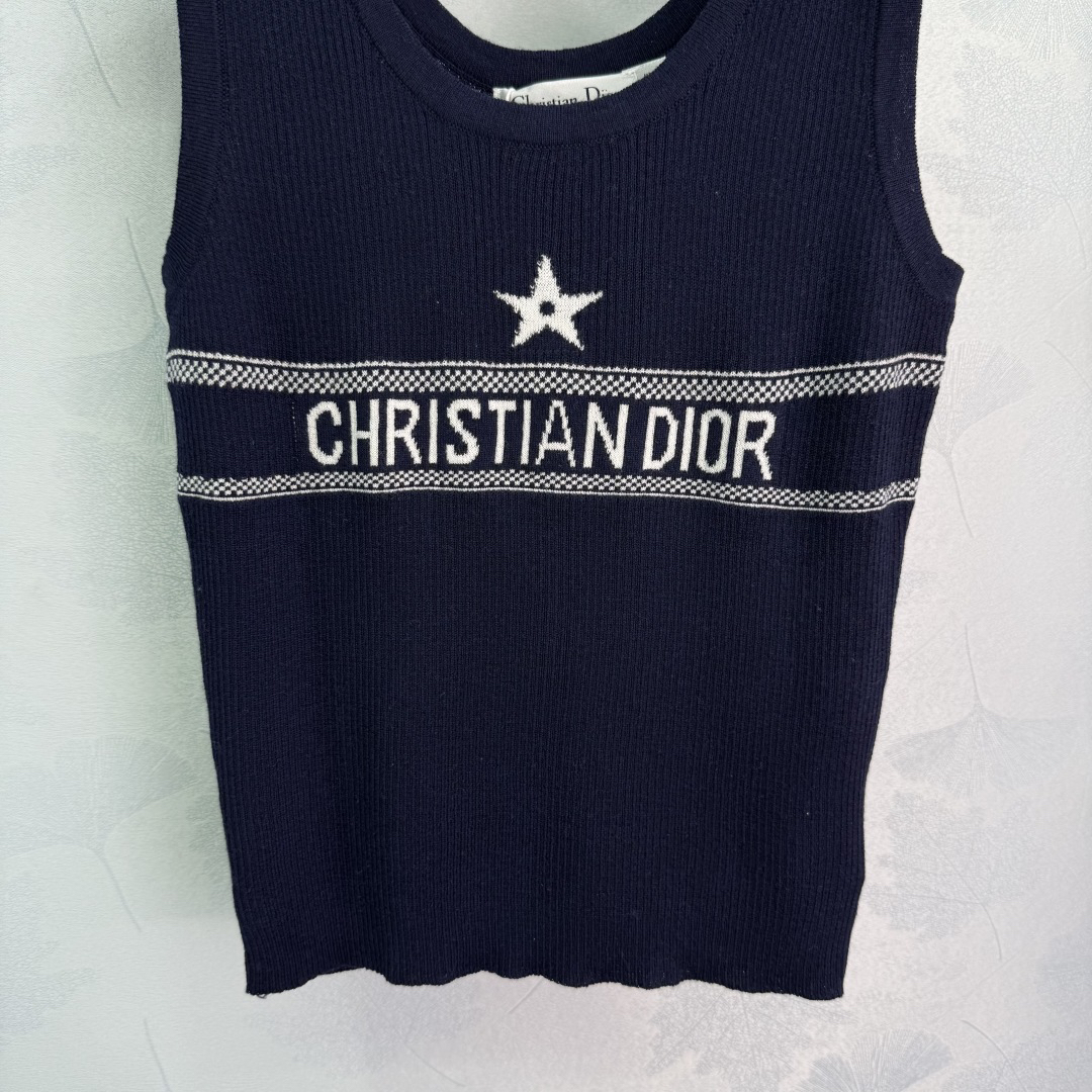 DIO25SS Colour Block Logo Knit Tank Top