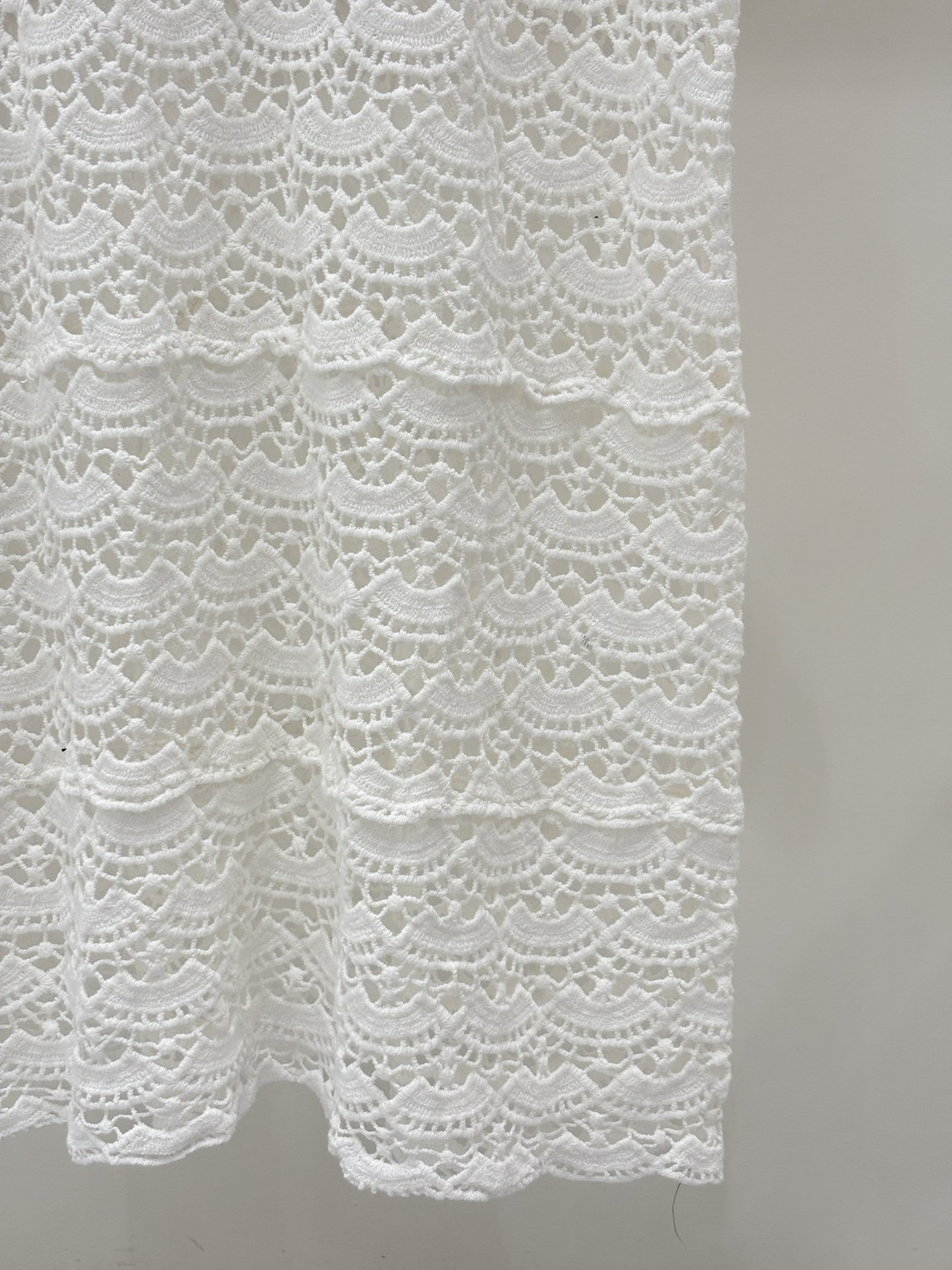 MIU25SS round neck letter logo patch simple lace tunic knit two-piece set