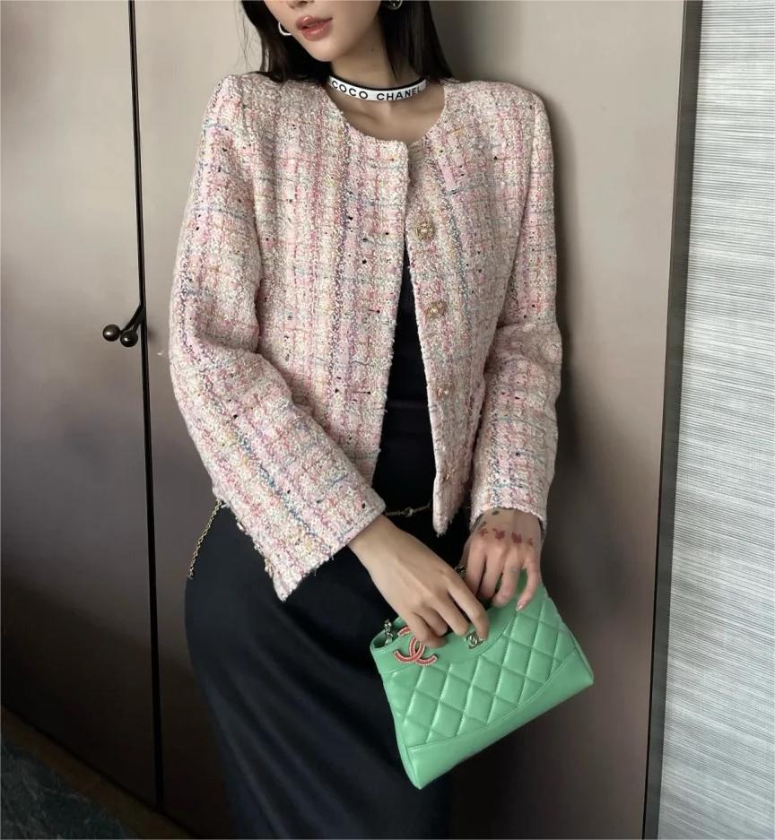 CHANE Cherry Blossom Pink Woven Jacket