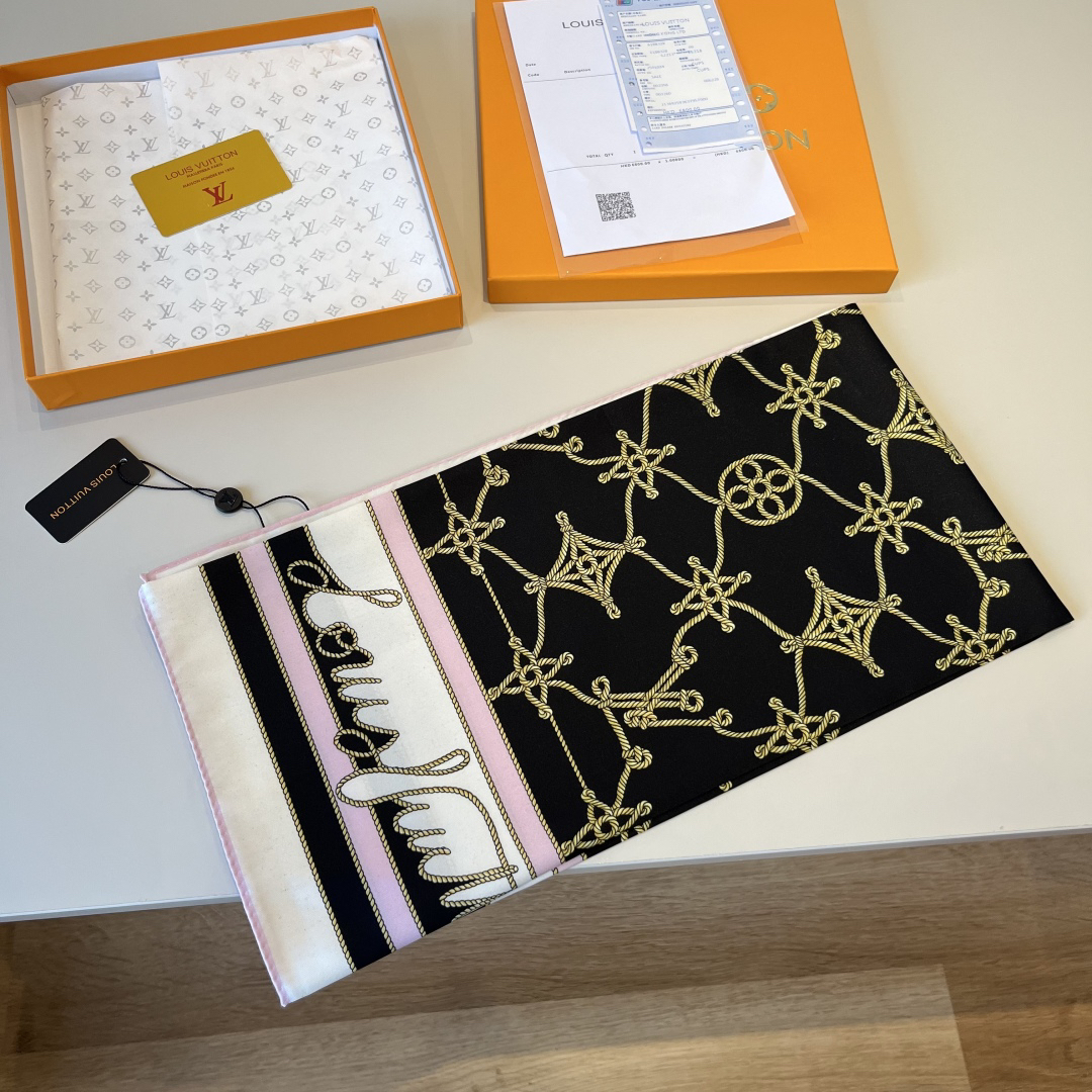 LU25SS90x90cm Nautical Style Mulberry Silk Square Scarf