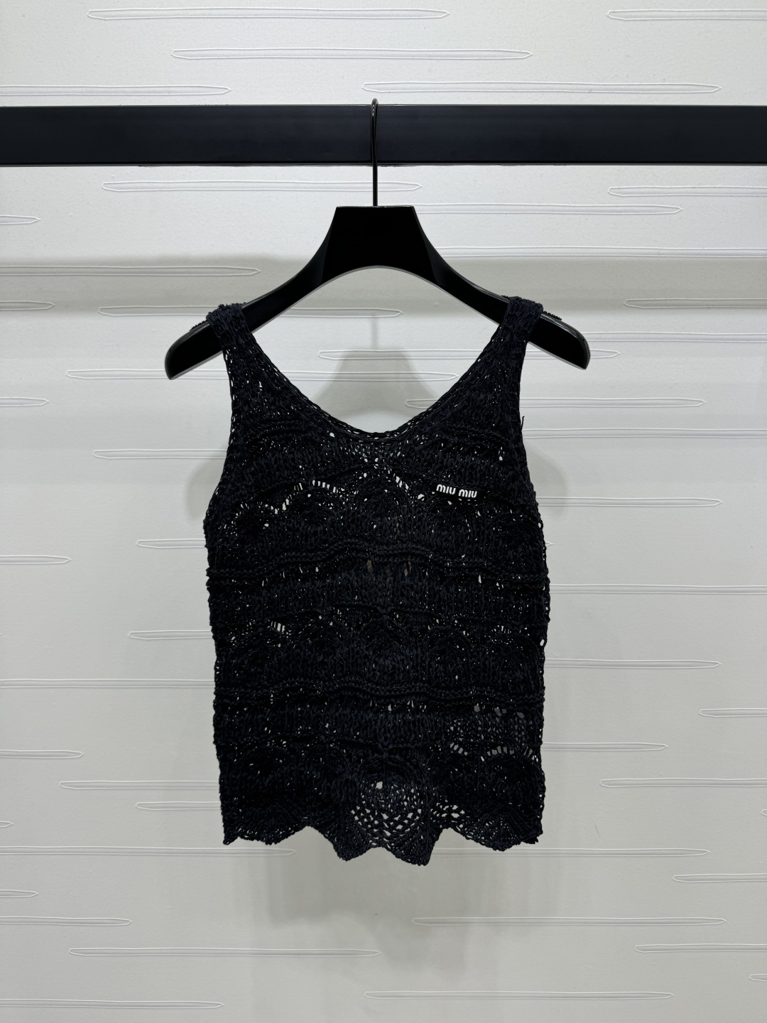 MIU25SS Three-dimensional hand-crocheted knitted vest