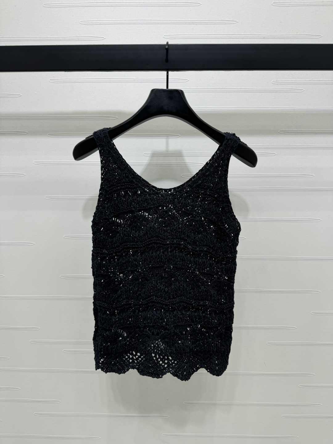 MIU25SS Three-dimensional hand-crocheted knitted vest