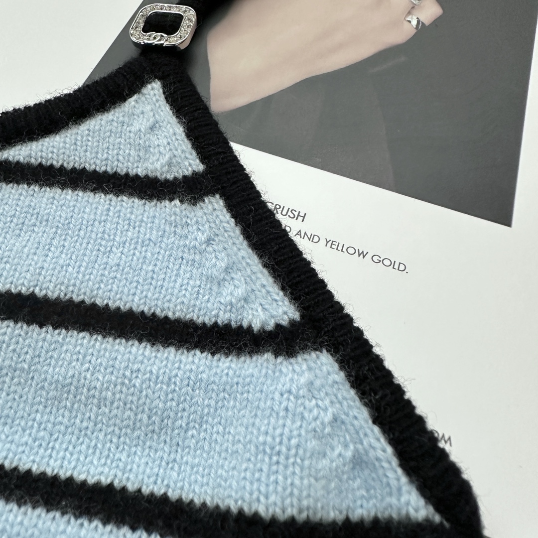 CHANE Blue and Black Striped Camisole Tank Top