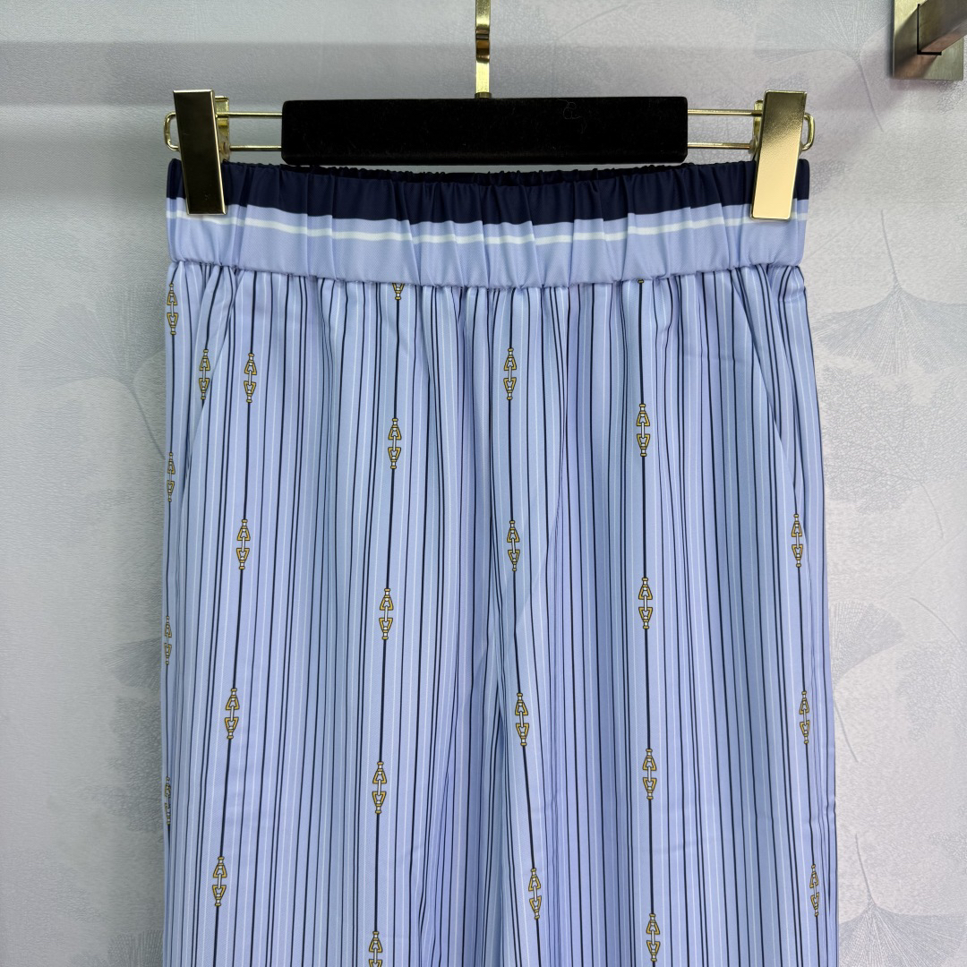 GUCC25SS Striped High Waist Straight Leg Pants