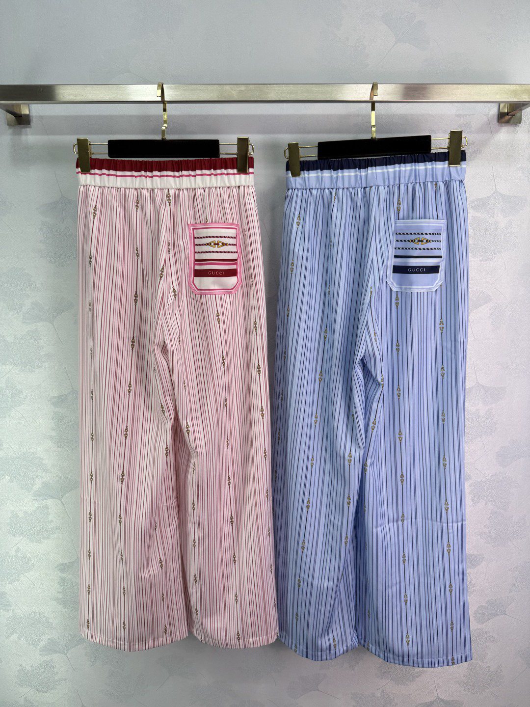 GUCC25SS Striped High Waist Straight Leg Pants