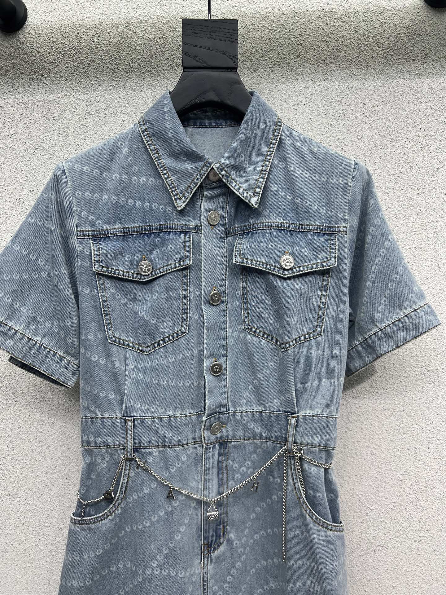 CHANE Denim Short Sleeve Dress
