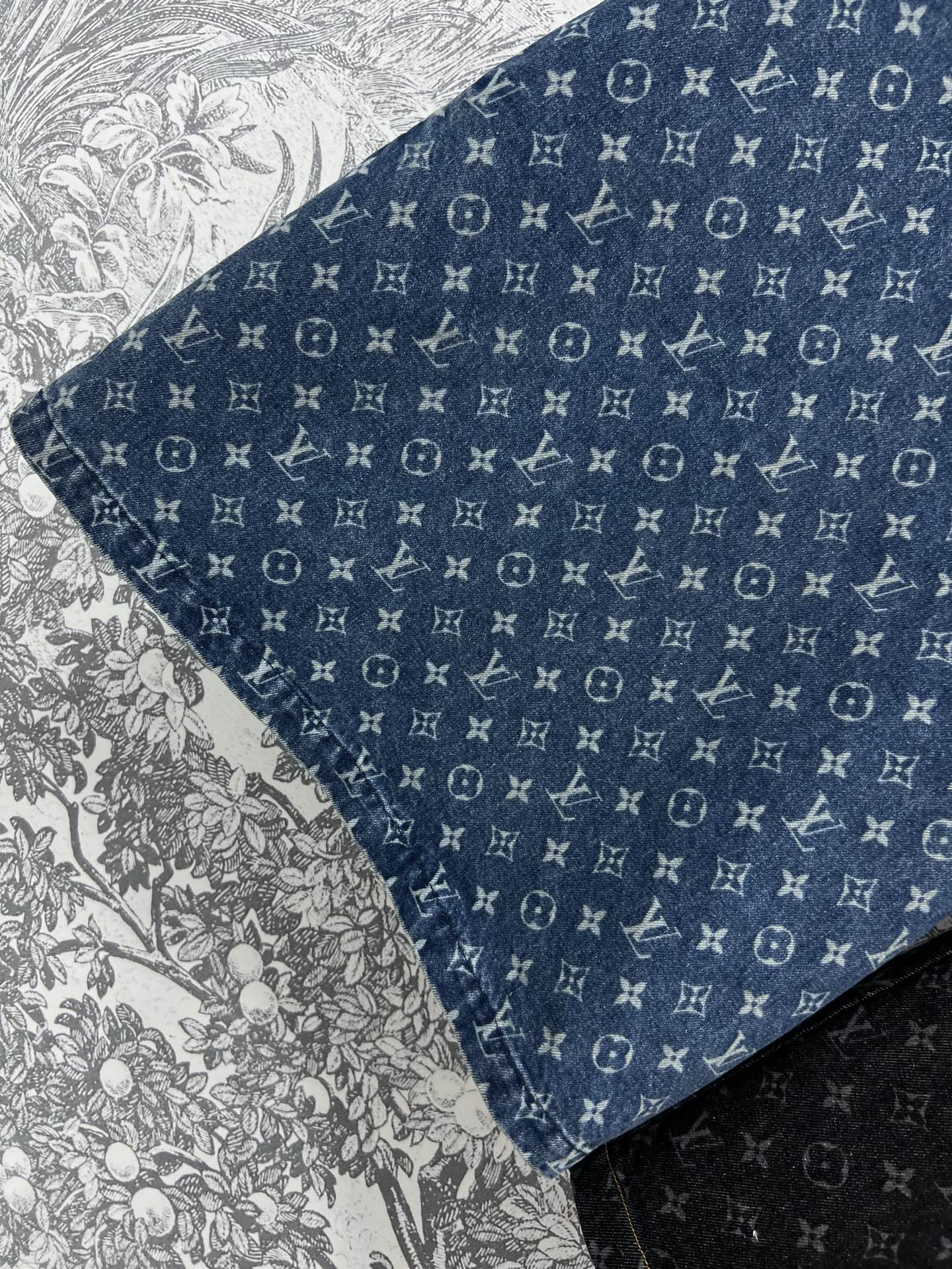 LU25SS Old Flower Denim Vest Dress