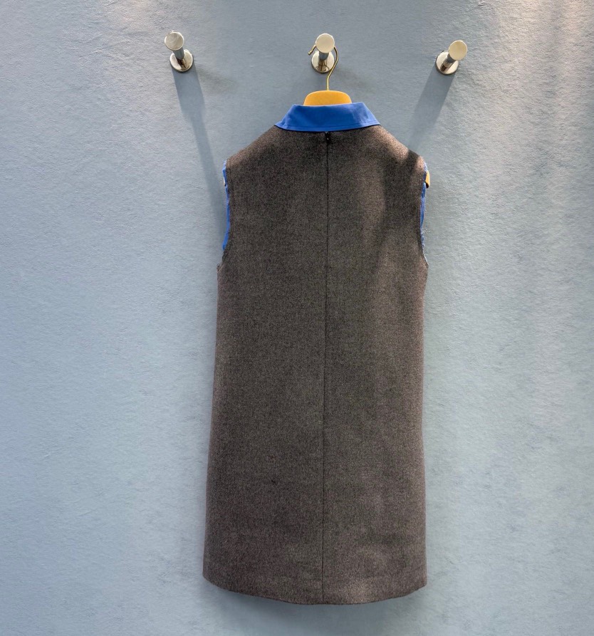 MIU Patchwork Neck Sleeveless Dress