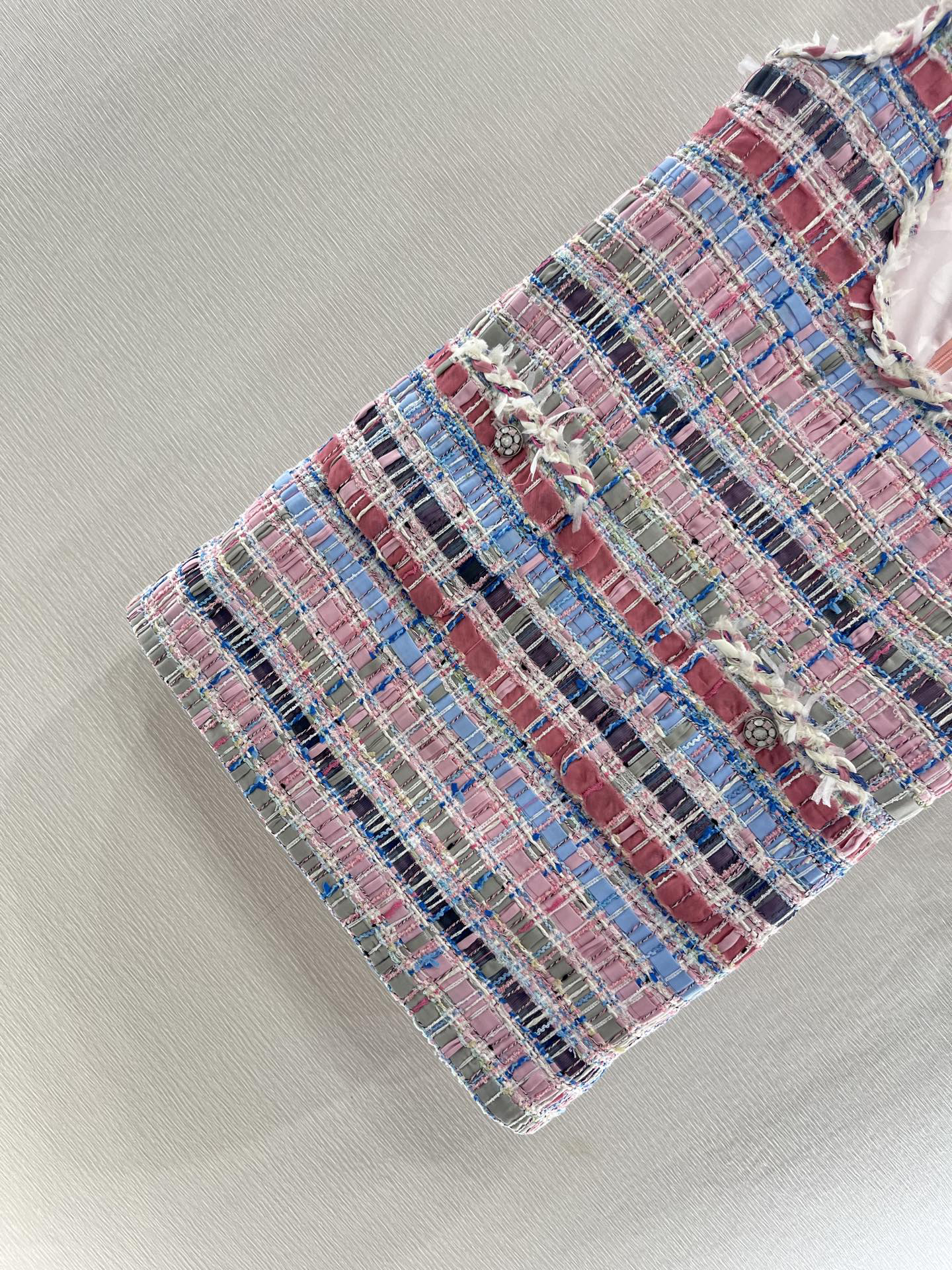 CHANE25SS Colorful Woven Vest Skirt