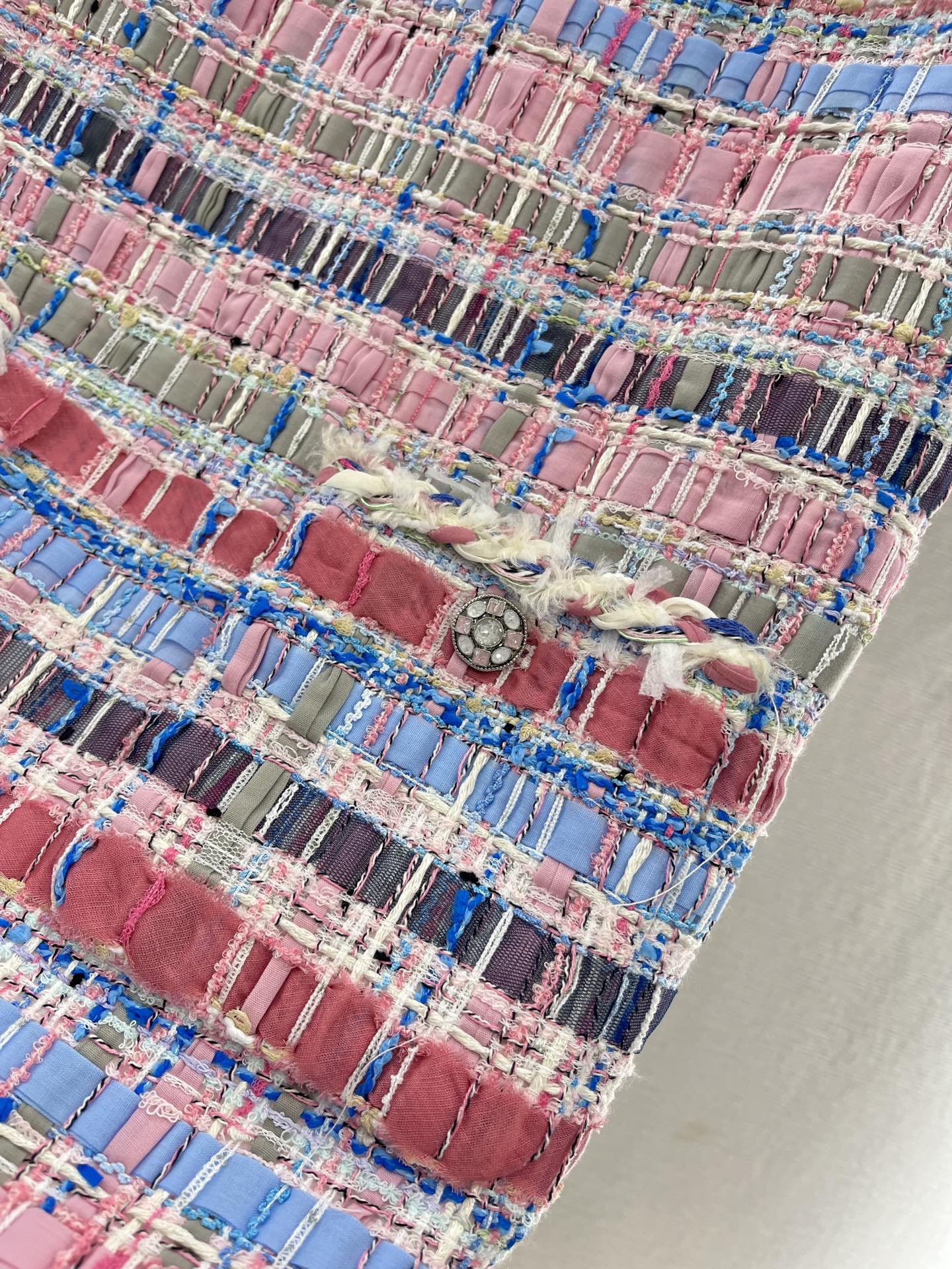 CHANE25SS Colorful Woven Vest Skirt