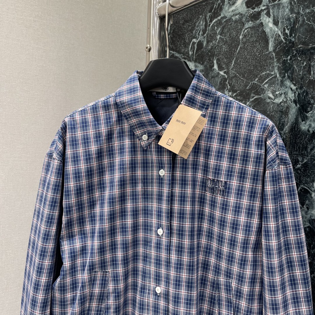 MIU25SS Plaid Jacket Coat